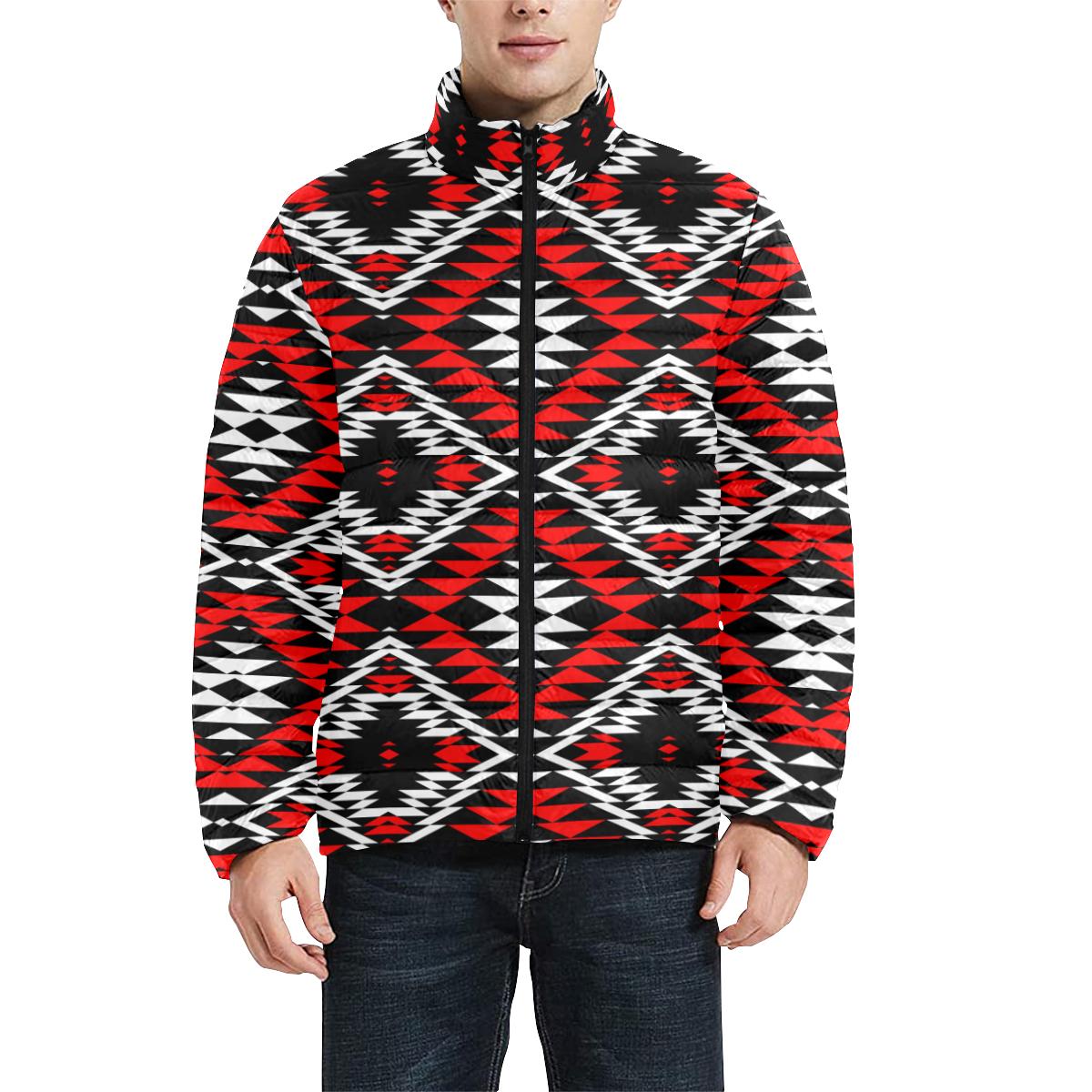 Taos Wool Men's Stand Collar Padded Jacket (Model H41) Men's Stand Collar Padded Jacket (H41) e-joyer