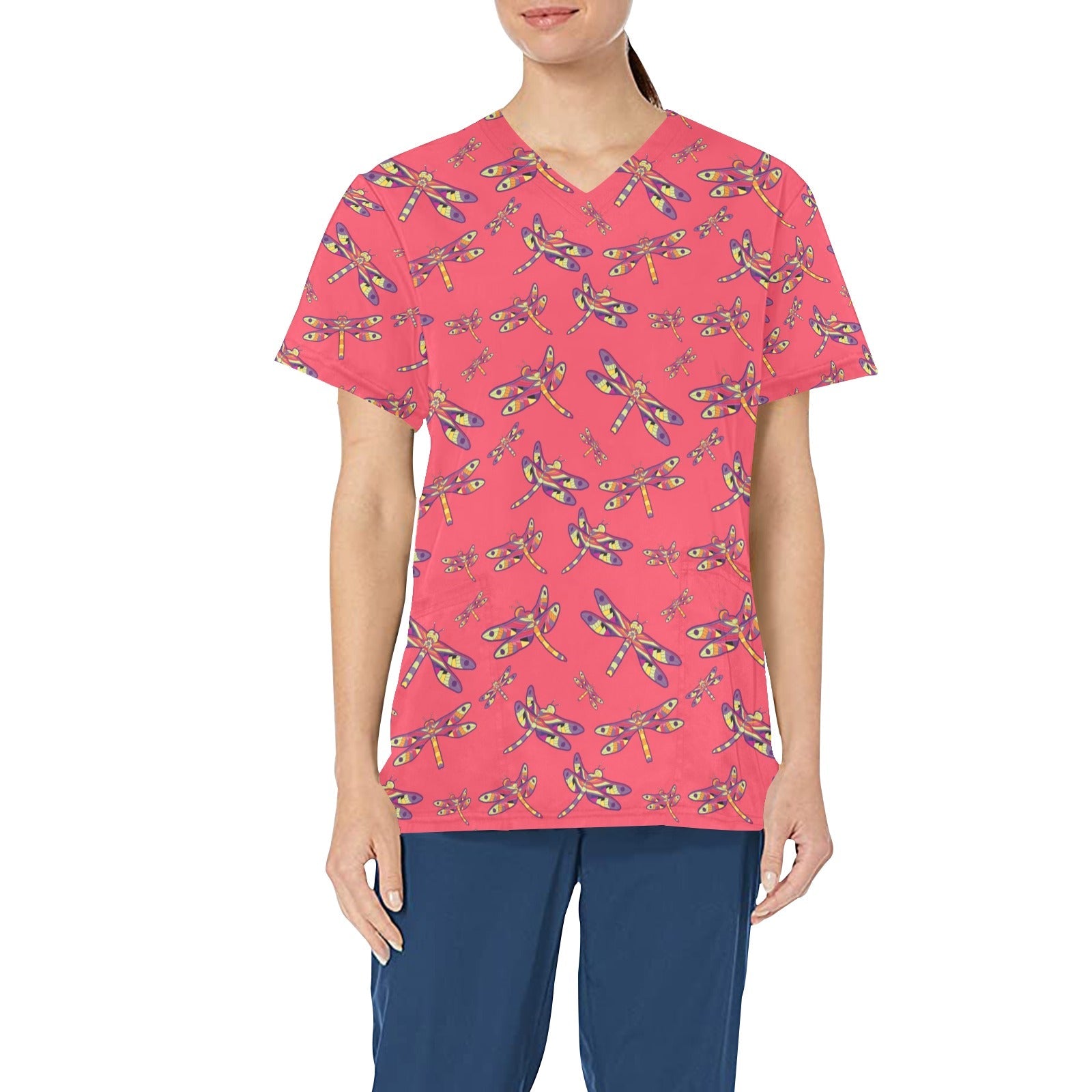 The Gathering All Over Print Scrub Top Scrub Top e-joyer