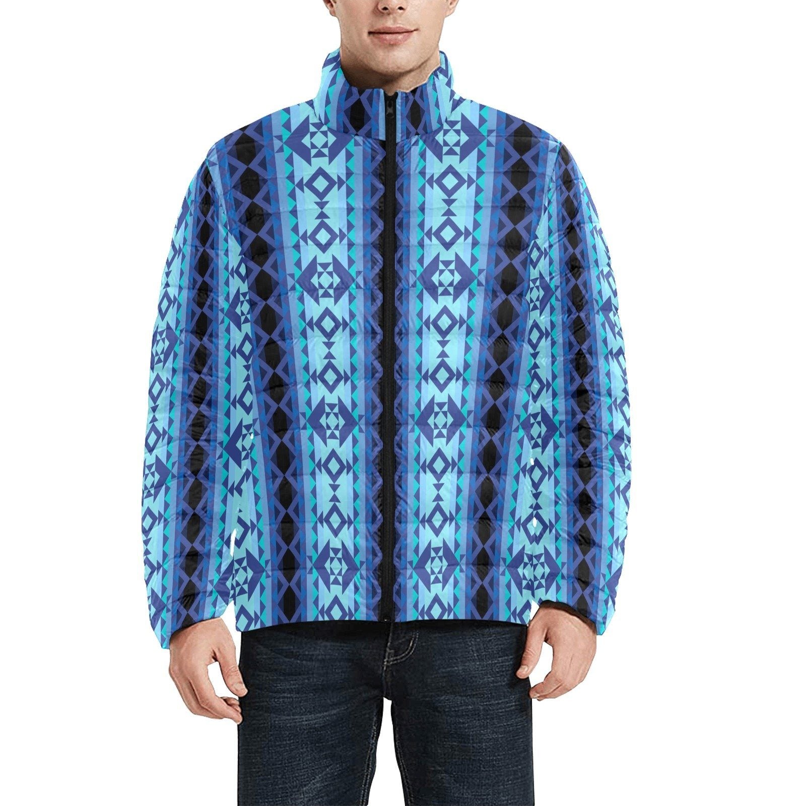Tipi Men's Stand Collar Padded Jacket (Model H41) Men's Stand Collar Padded Jacket (H41) e-joyer