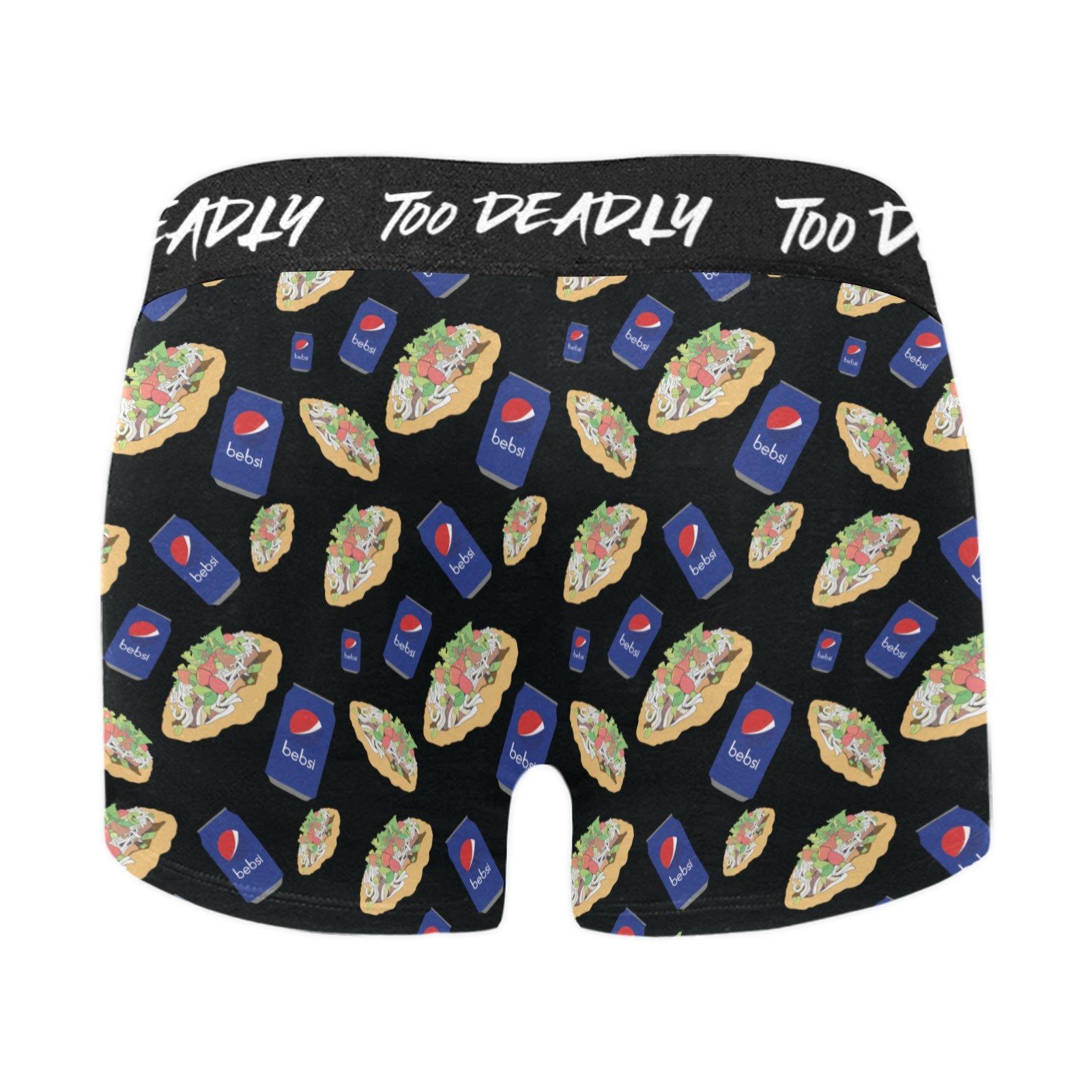 Too Deadly Bepsi Taco-Black Men's Boxer Briefs w/ Custom Waistband (Merged Design) (Model L10) Men's Briefs-Custom Waistband (Merged Design) e-joyer