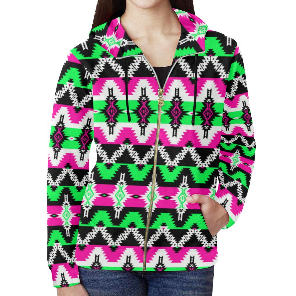Two Spirit Ceremony All Over Print Full Zip Hoodie for Women (Model H14) All Over Print Full Zip Hoodie for Women (H14) e-joyer