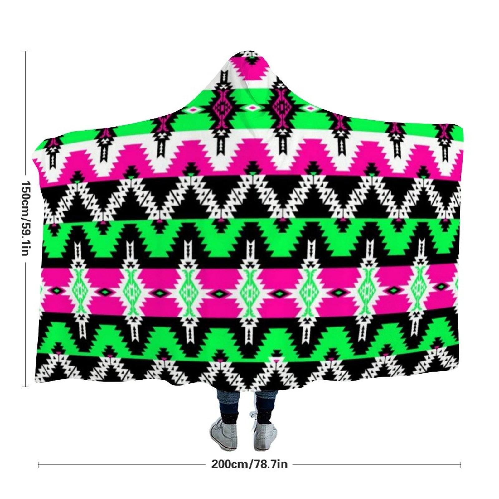 Two Spirit Ceremony Hooded Blanket 49 Dzine