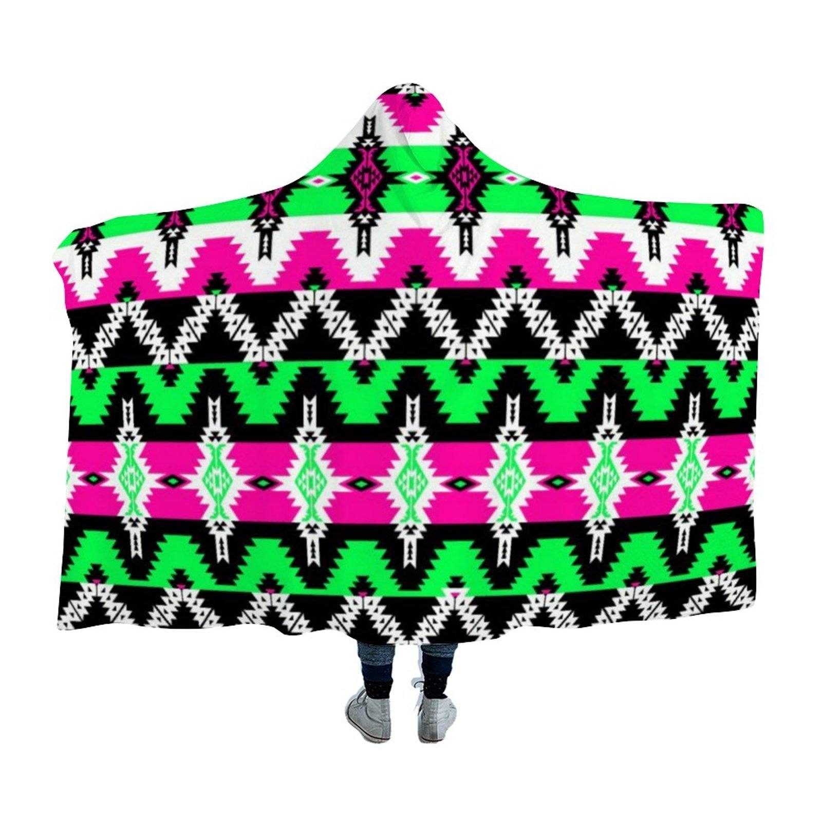 Two Spirit Ceremony Hooded Blanket 49 Dzine