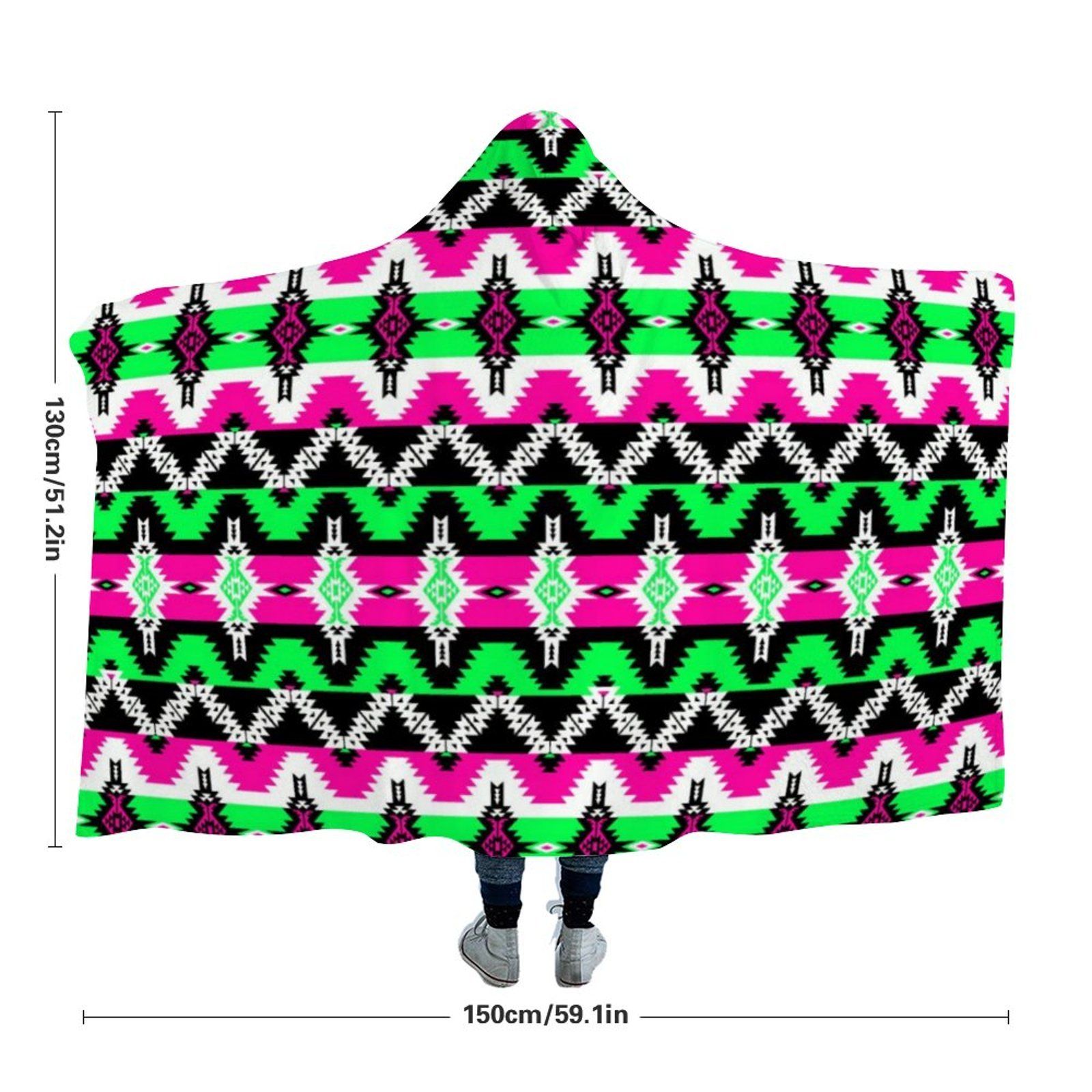 Two Spirit Ceremony Hooded Blanket 49 Dzine