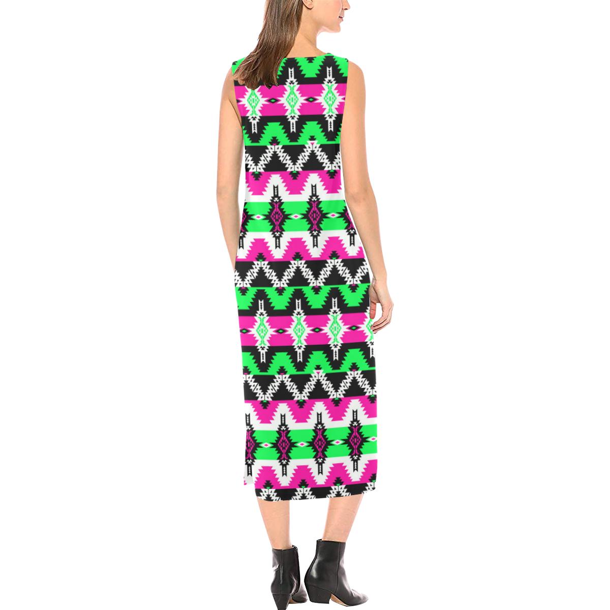 Two Spirit Ceremony Phaedra Sleeveless Open Fork Long Dress (Model D08) dress e-joyer