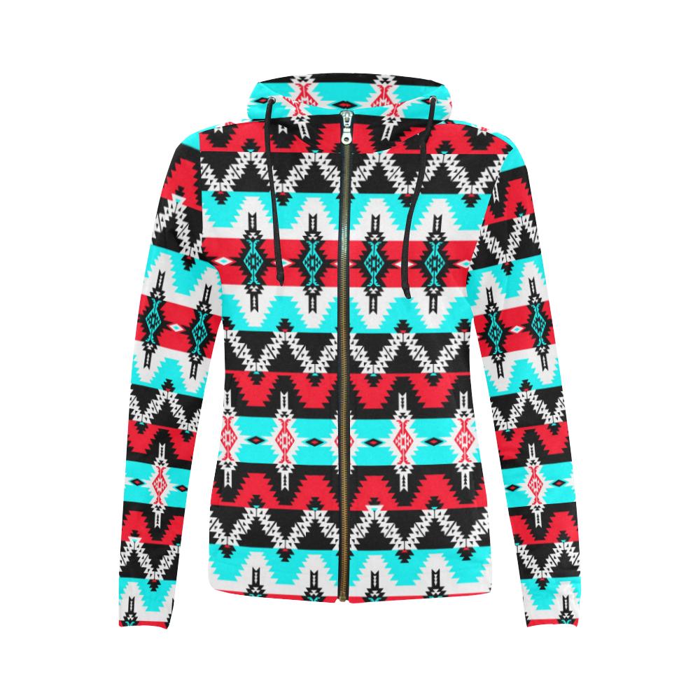 Two Spirit Dance All Over Print Full Zip Hoodie for Women (Model H14) All Over Print Full Zip Hoodie for Women (H14) e-joyer