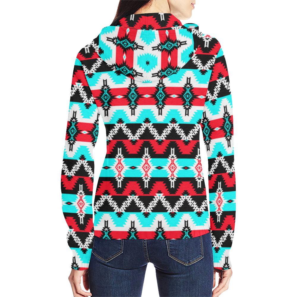 Two Spirit Dance All Over Print Full Zip Hoodie for Women (Model H14) All Over Print Full Zip Hoodie for Women (H14) e-joyer