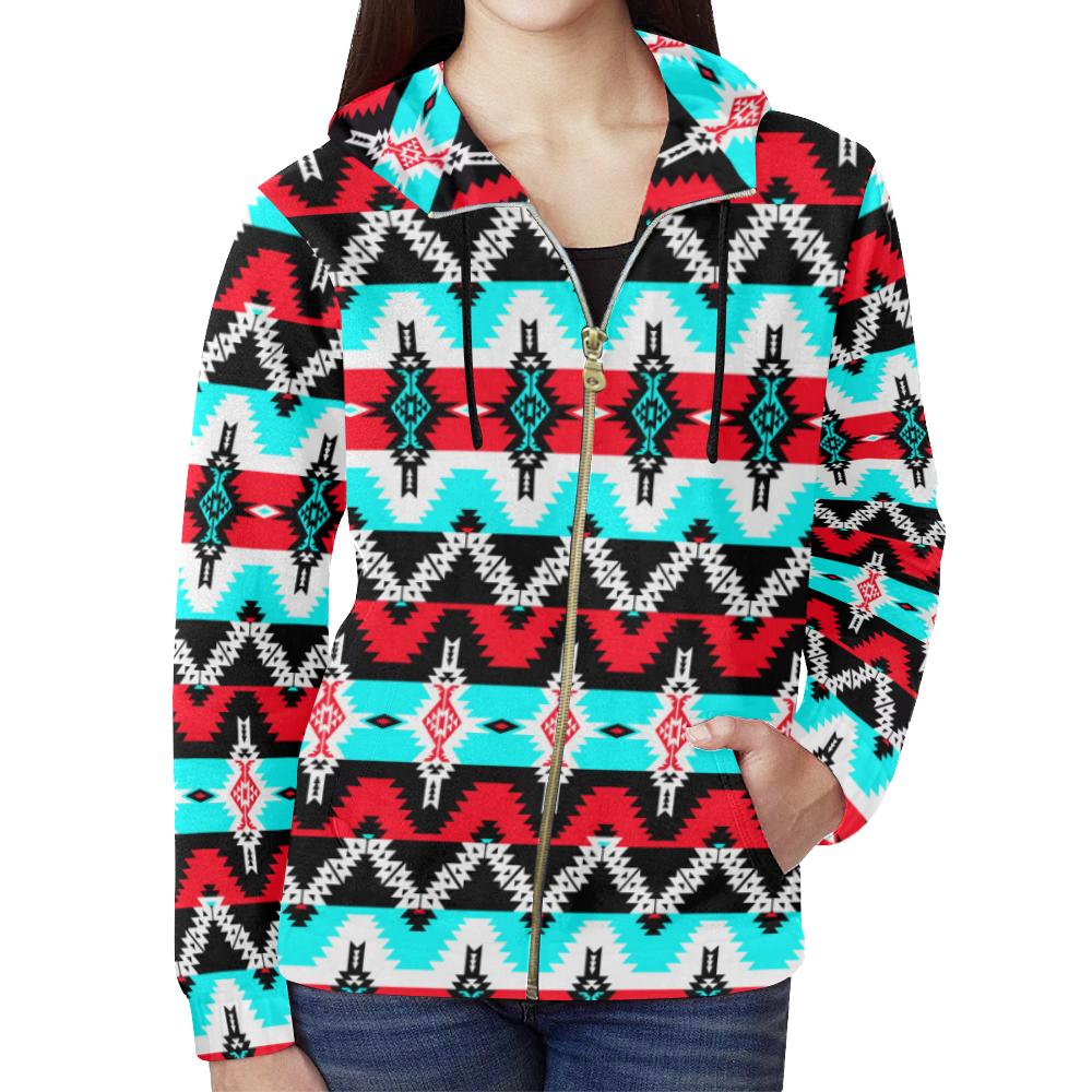Two Spirit Dance All Over Print Full Zip Hoodie for Women (Model H14) All Over Print Full Zip Hoodie for Women (H14) e-joyer