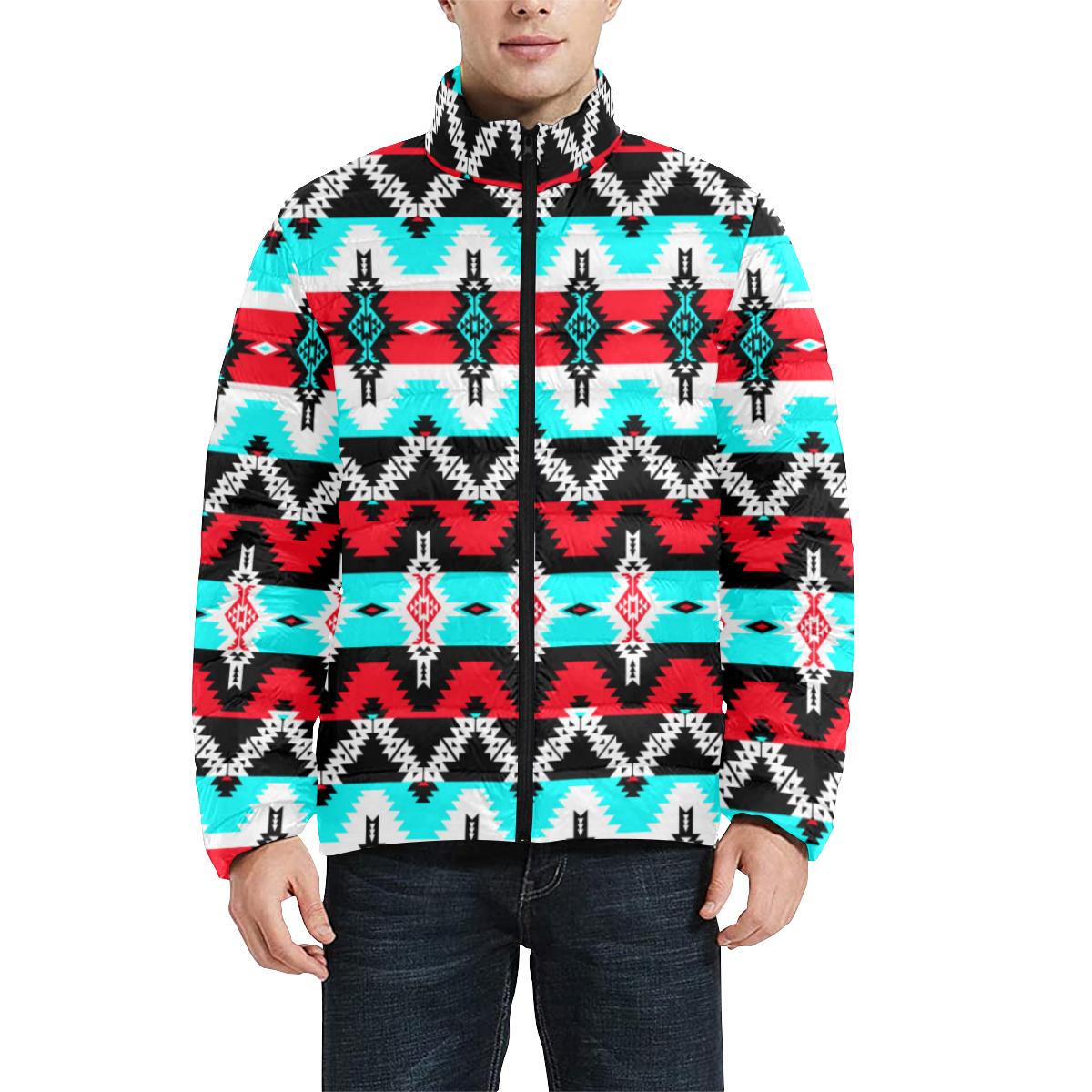 Two Spirit Dance Men's Stand Collar Padded Jacket (Model H41) Men's Stand Collar Padded Jacket (H41) e-joyer