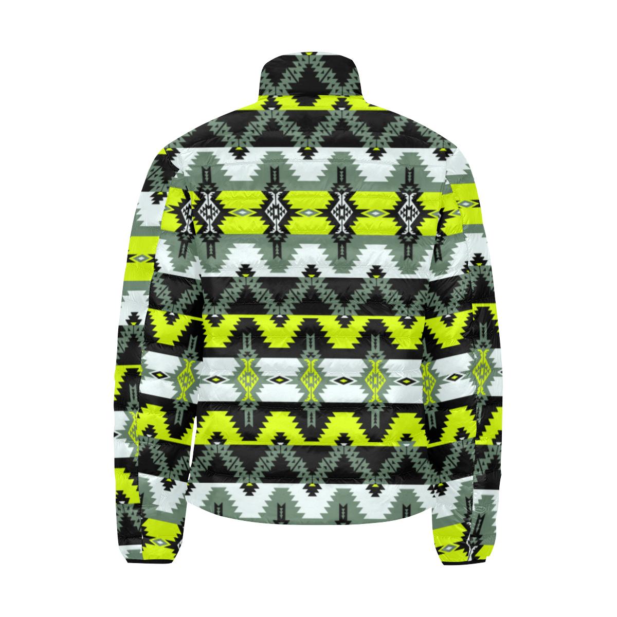 Two Spirit Medicine Men's Stand Collar Padded Jacket (Model H41) Men's Stand Collar Padded Jacket (H41) e-joyer