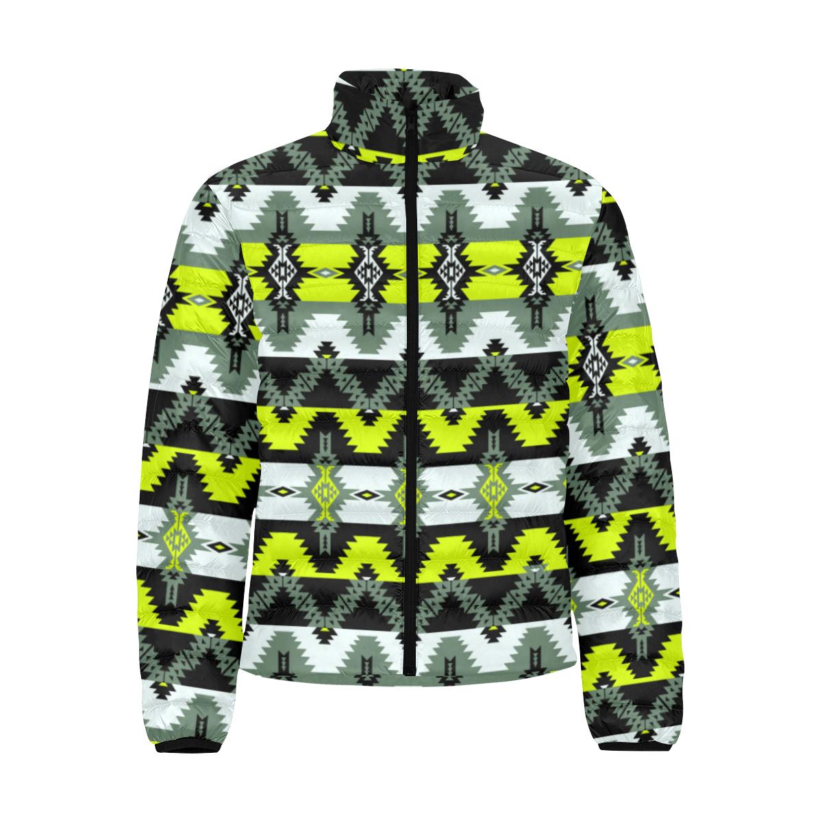 Two Spirit Medicine Men's Stand Collar Padded Jacket (Model H41) Men's Stand Collar Padded Jacket (H41) e-joyer