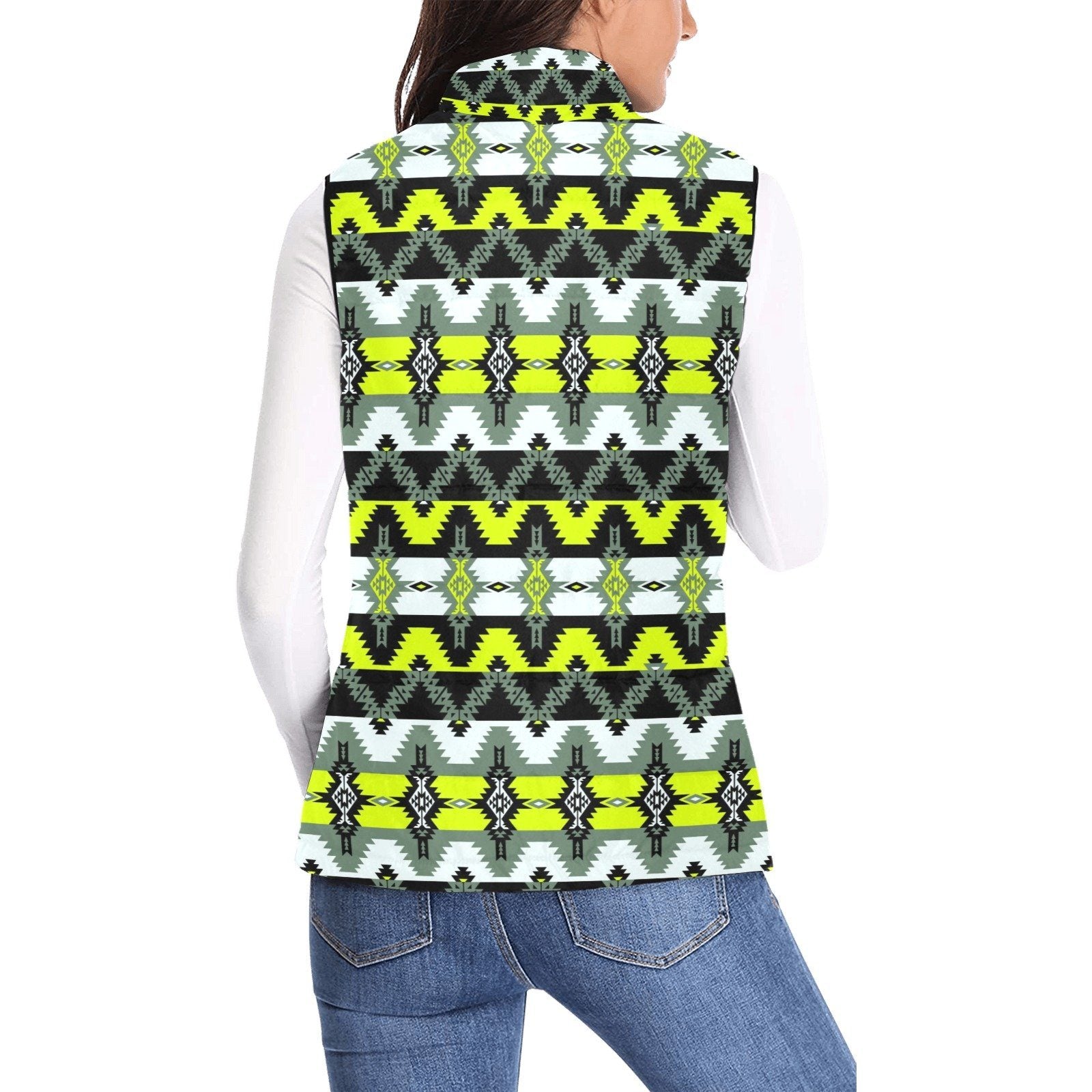 Two Spirit Medicine Women's Padded Vest Jacket (Model H44) Women's Padded Vest Jacket (H44) e-joyer
