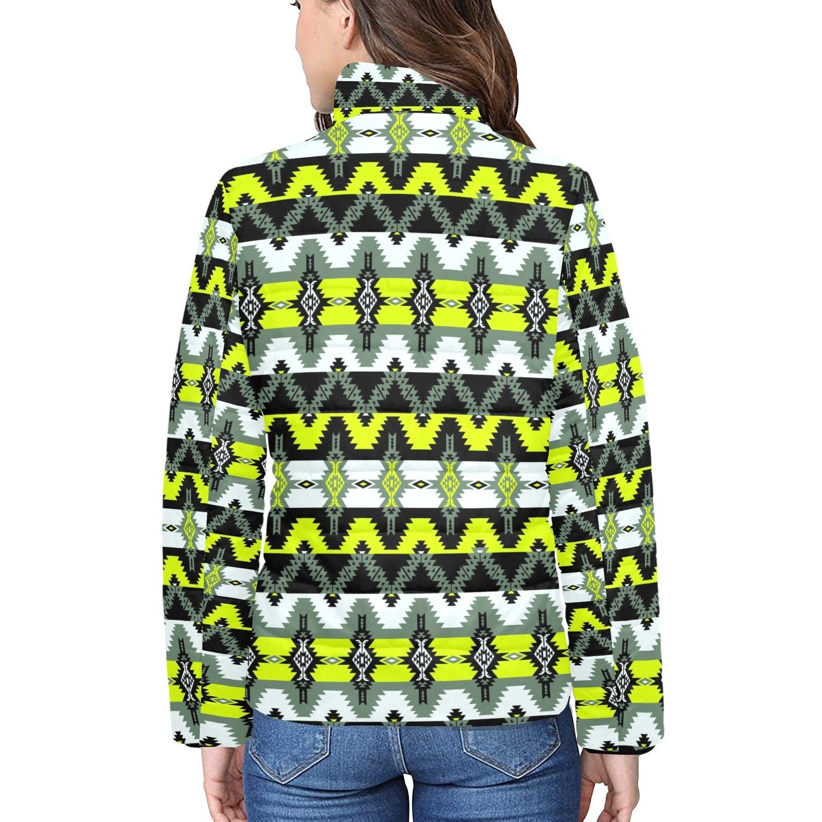 Two Spirit Medicine Women's Stand Collar Padded Jacket (Model H41) jacket e-joyer