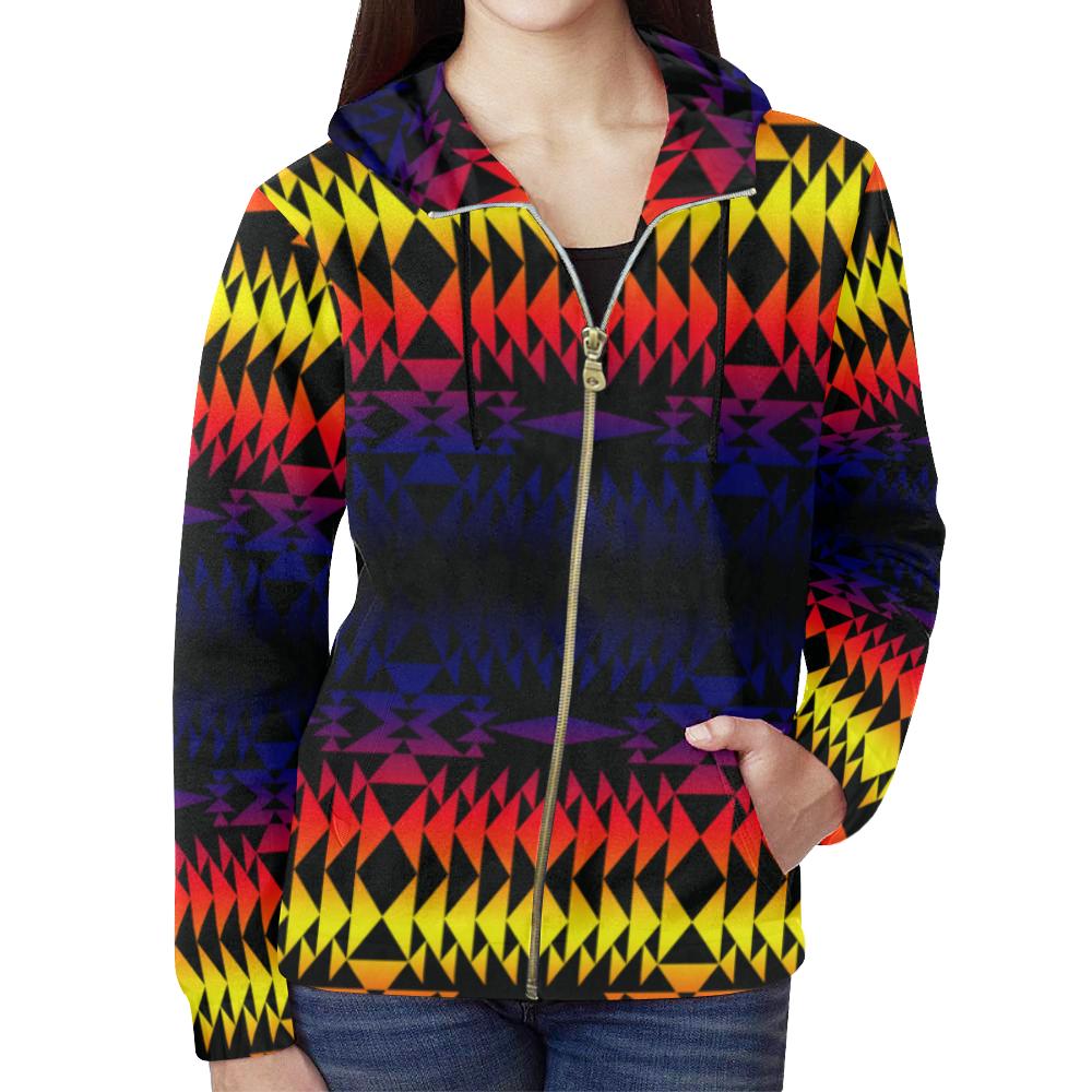 Two Worlds Apart All Over Print Full Zip Hoodie for Women (Model H14) All Over Print Full Zip Hoodie for Women (H14) e-joyer