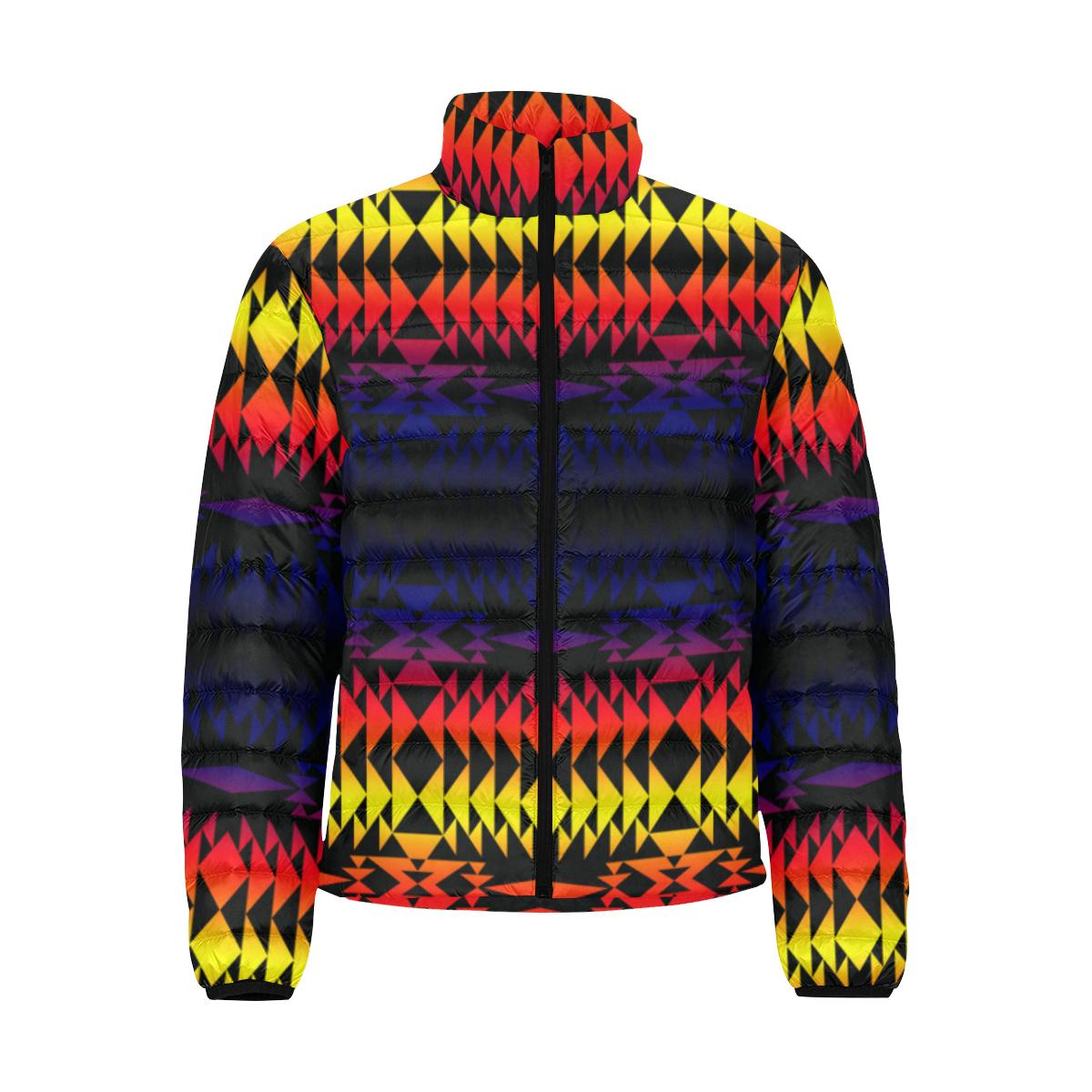 Two Worlds Apart Men's Stand Collar Padded Jacket (Model H41) Men's Stand Collar Padded Jacket (H41) e-joyer