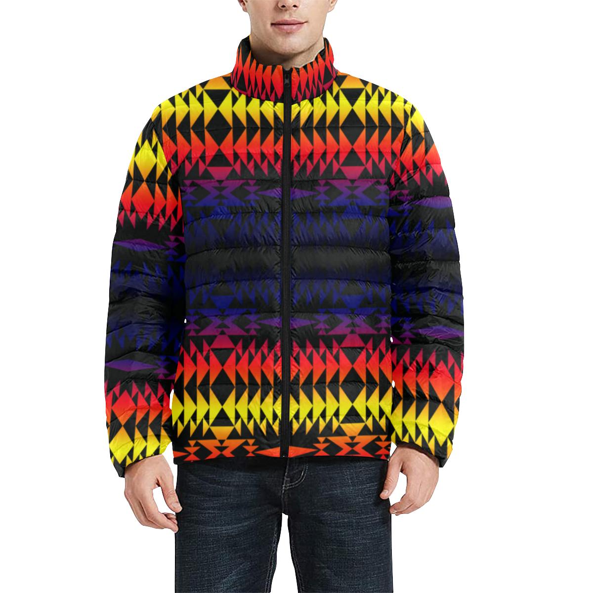 Two Worlds Apart Men's Stand Collar Padded Jacket (Model H41) Men's Stand Collar Padded Jacket (H41) e-joyer