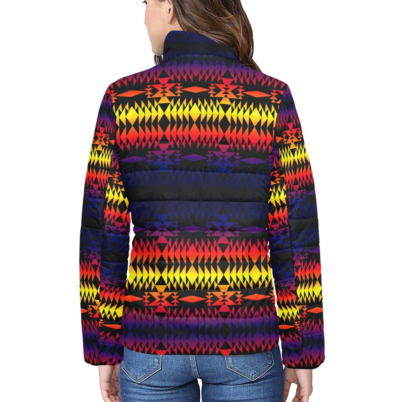 Two Worlds Apart Women's Stand Collar Padded Jacket (Model H41) jacket e-joyer