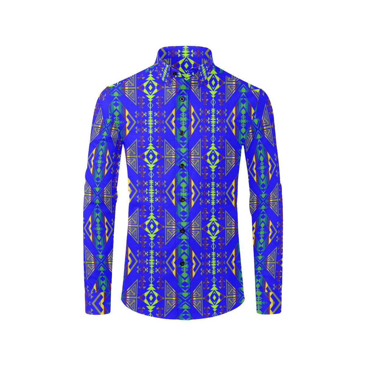 Upstream Expedition Midnight Run Men's All Over Print Casual Dress Shirt (Model T61) Men's Dress Shirt (T61) e-joyer