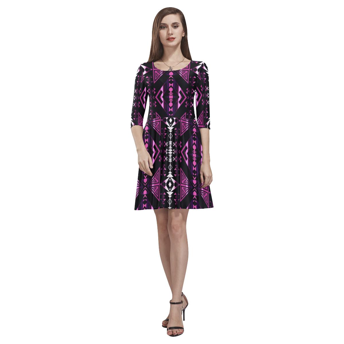 Upstream Expedition Moonlight Shadows Tethys Half-Sleeve Skater Dress(Model D20) Tethys Half-Sleeve Skater Dress (D20) e-joyer