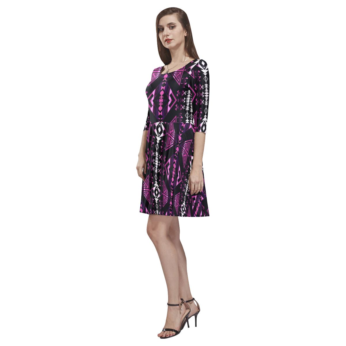 Upstream Expedition Moonlight Shadows Tethys Half-Sleeve Skater Dress(Model D20) Tethys Half-Sleeve Skater Dress (D20) e-joyer