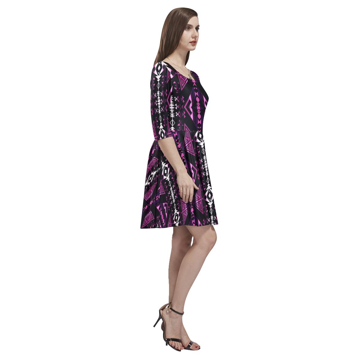 Upstream Expedition Moonlight Shadows Tethys Half-Sleeve Skater Dress(Model D20) Tethys Half-Sleeve Skater Dress (D20) e-joyer