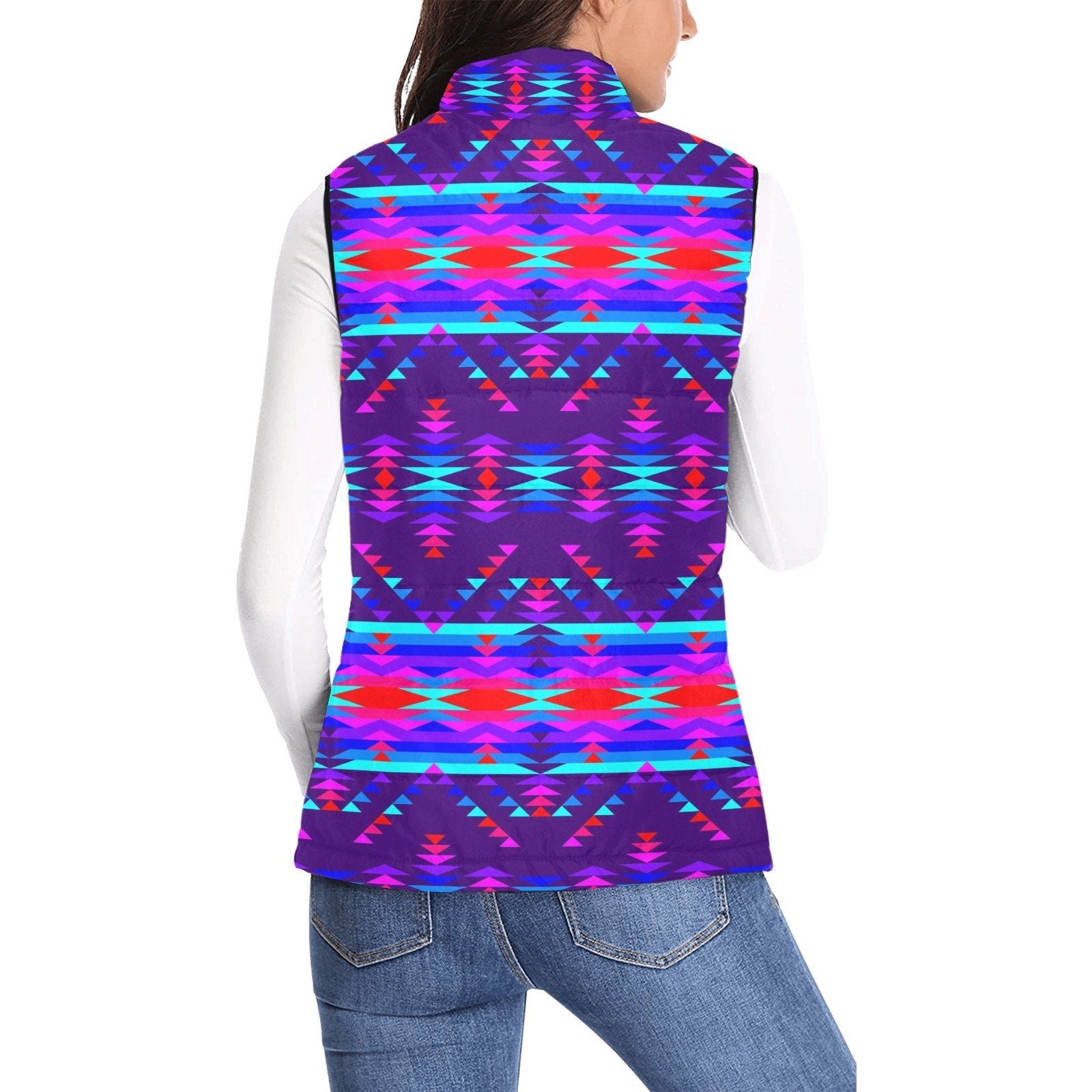 Vision of Peace Women's Padded Vest Jacket (Model H44) Women's Padded Vest Jacket (H44) e-joyer