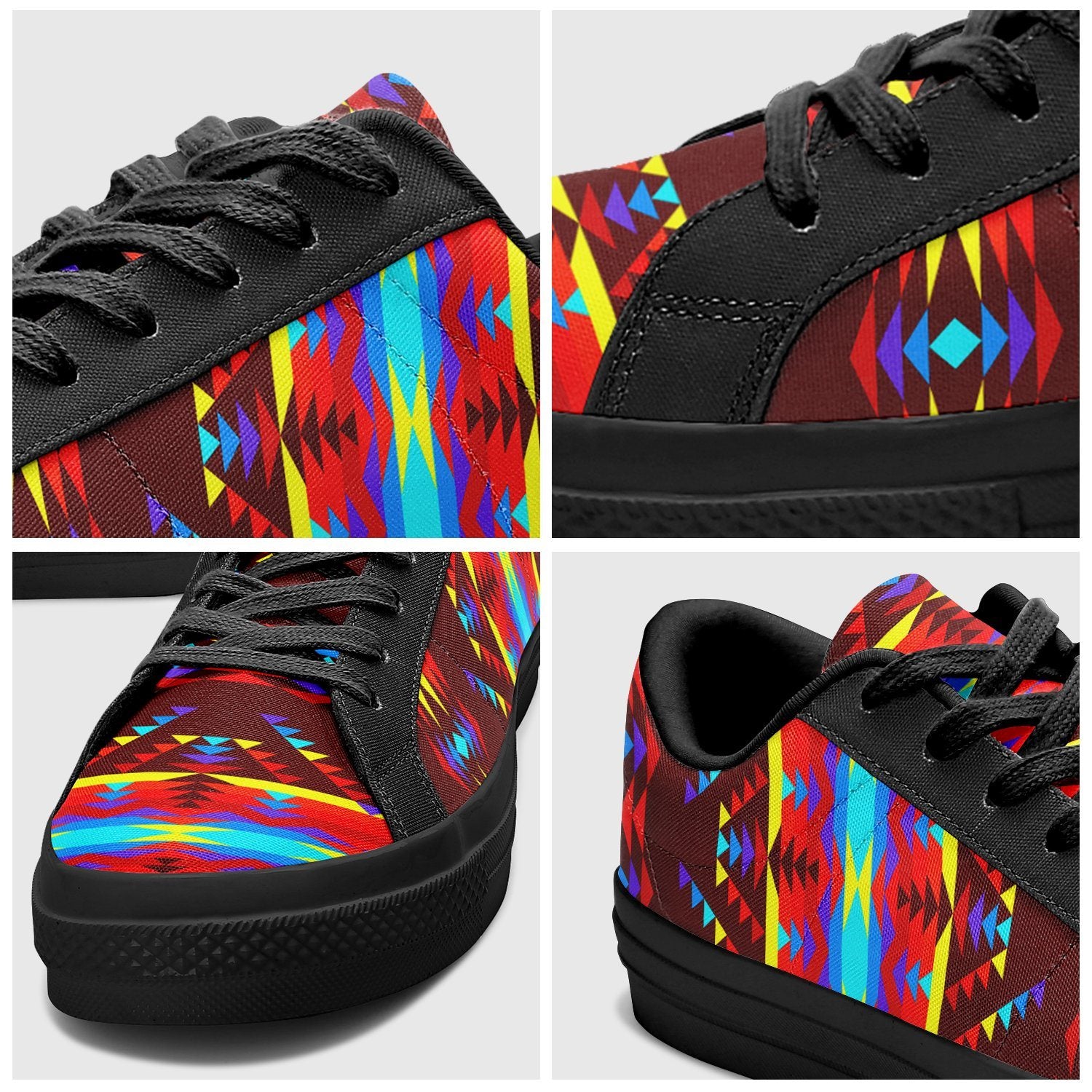 Visions of Lasting Peace Aapisi Low Top Canvas Shoes Black Sole 49 Dzine