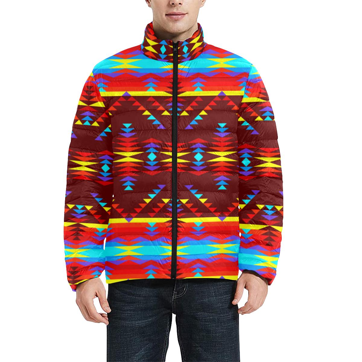 Visions of Lasting Peace Men's Stand Collar Padded Jacket (Model H41) Men's Stand Collar Padded Jacket (H41) e-joyer