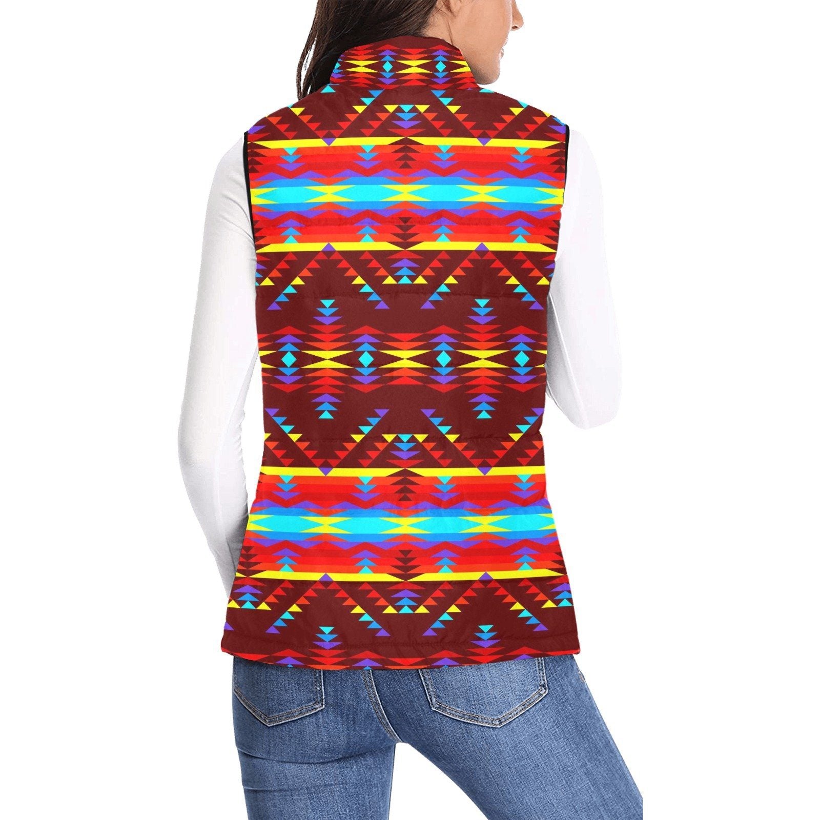 Visions of Lasting Peace Women's Padded Vest Jacket (Model H44) Women's Padded Vest Jacket (H44) e-joyer
