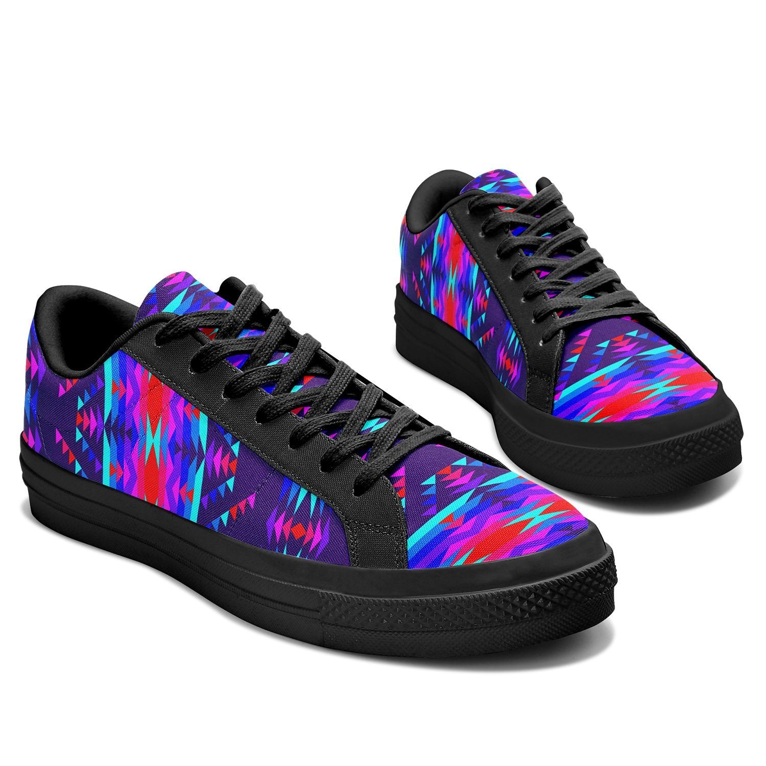 Visions of Peace Aapisi Low Top Canvas Shoes Black Sole 49 Dzine