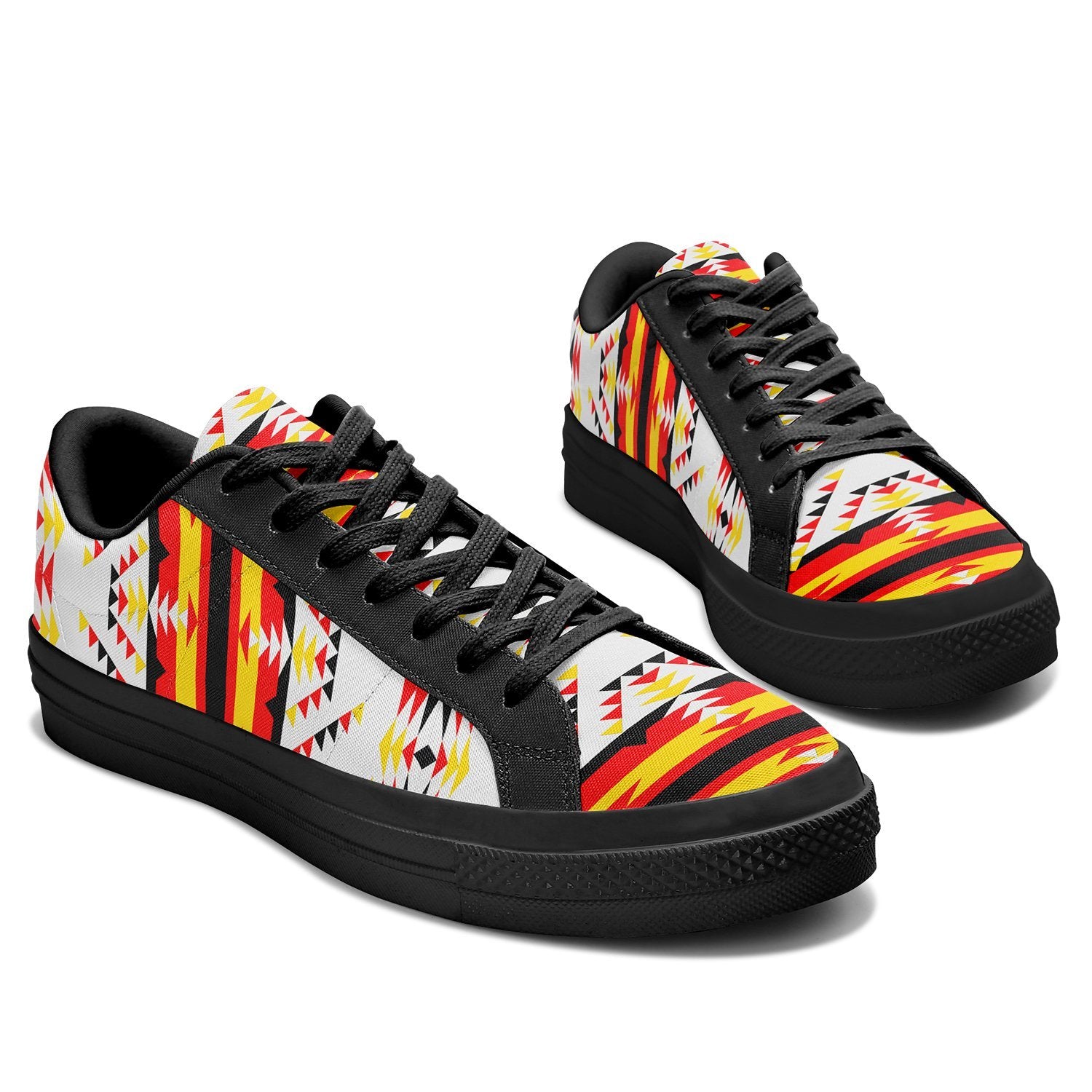 Visions of Peace Directions Aapisi Low Top Canvas Shoes Black Sole 49 Dzine