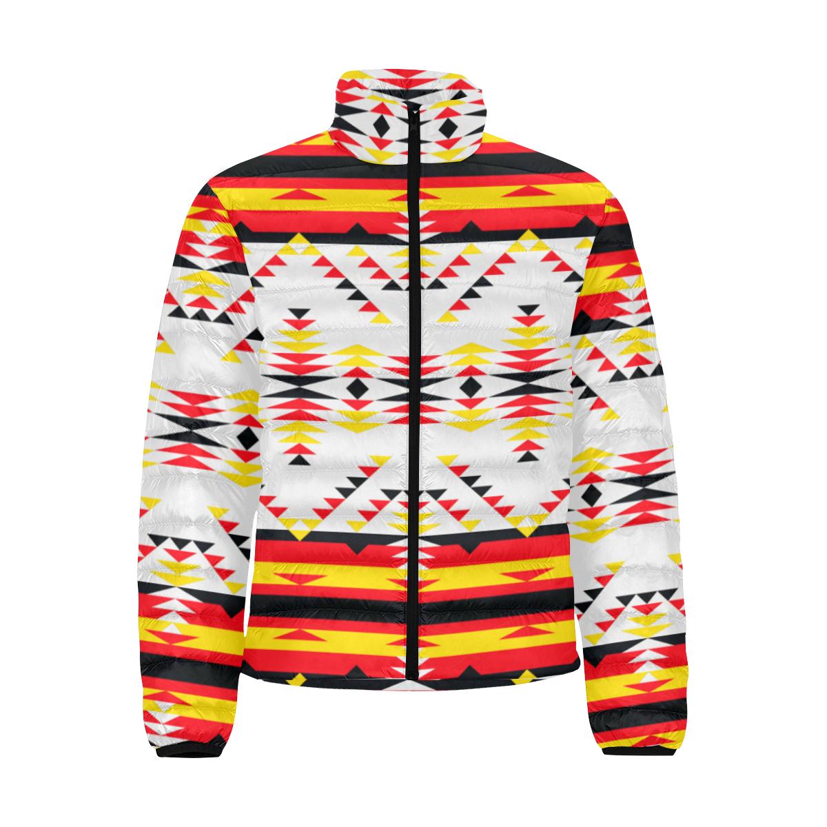 Visions of Peace Directions Men's Stand Collar Padded Jacket (Model H41) Men's Stand Collar Padded Jacket (H41) e-joyer