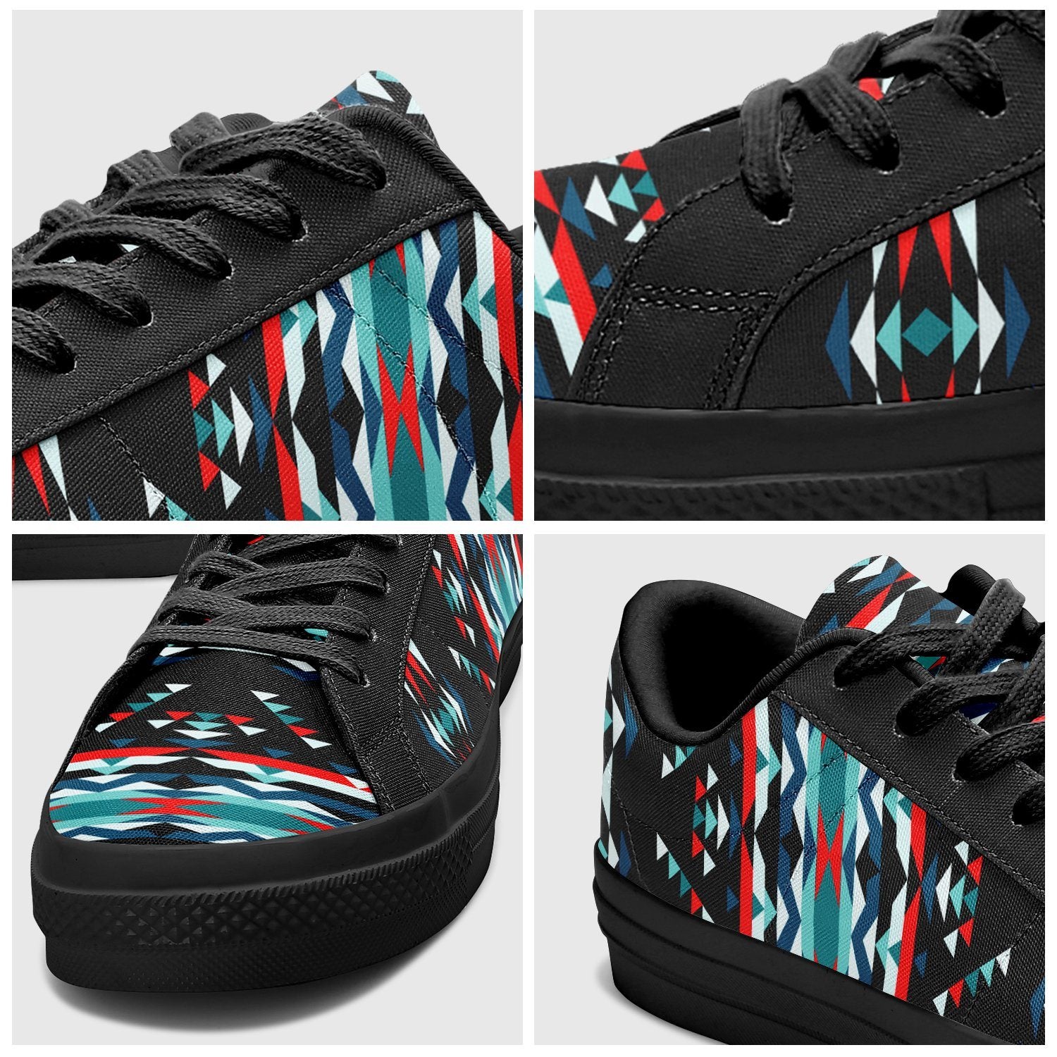 Visions of Peaceful Nights Aapisi Low Top Canvas Shoes Black Sole 49 Dzine