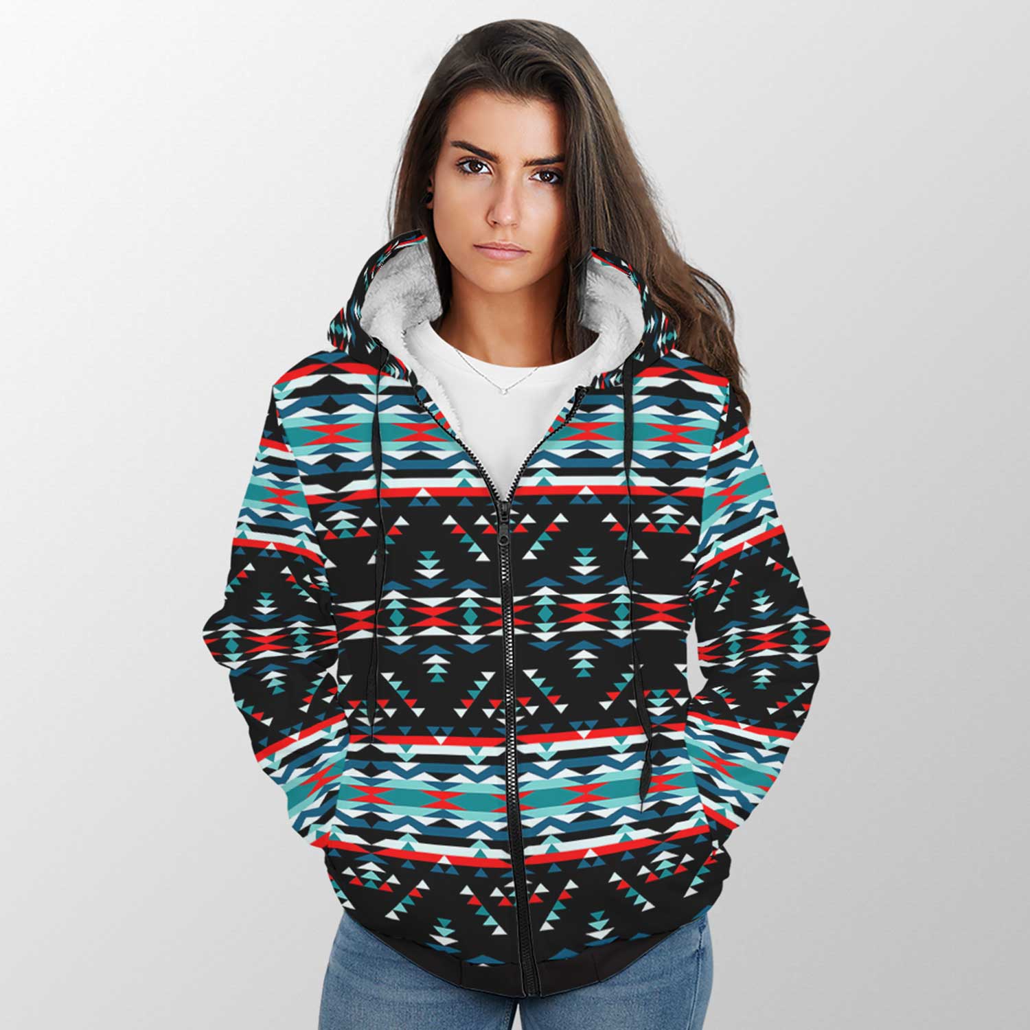 Visions of Peaceful Nights Sherpa Hoodie 49 Dzine