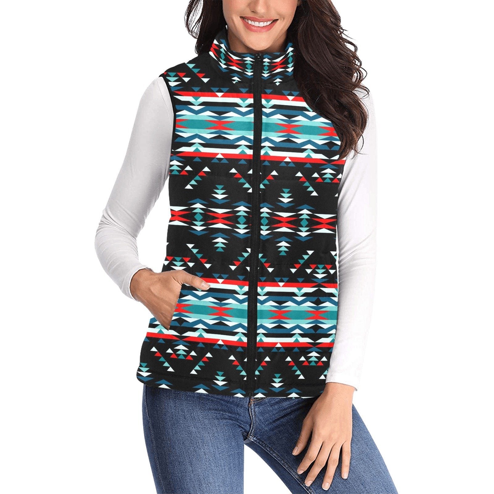 Visions of Peaceful Nights Women's Padded Vest Jacket (Model H44) Women's Padded Vest Jacket (H44) e-joyer