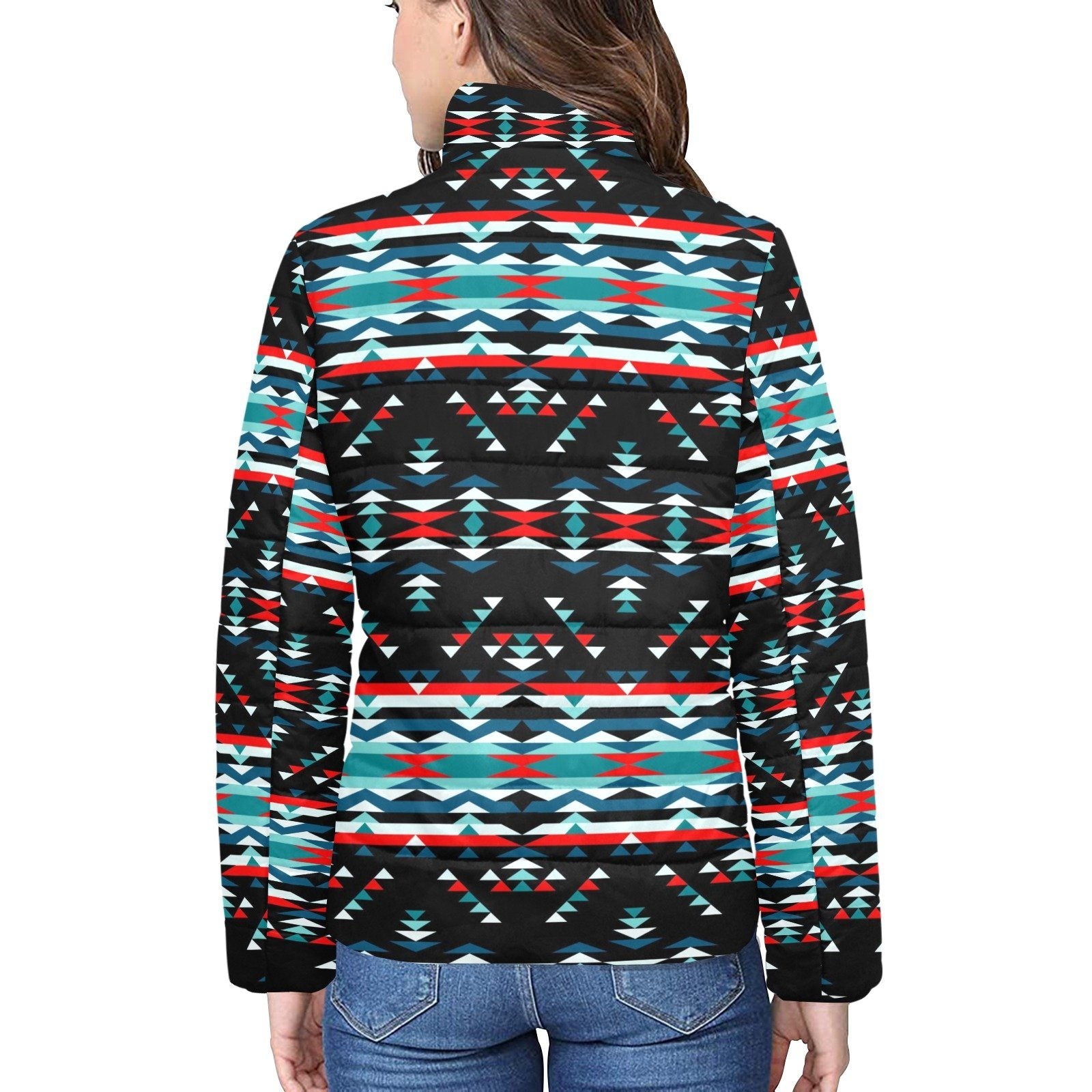 Visions of Peaceful Nights Women's Stand Collar Padded Jacket (Model H41) jacket e-joyer