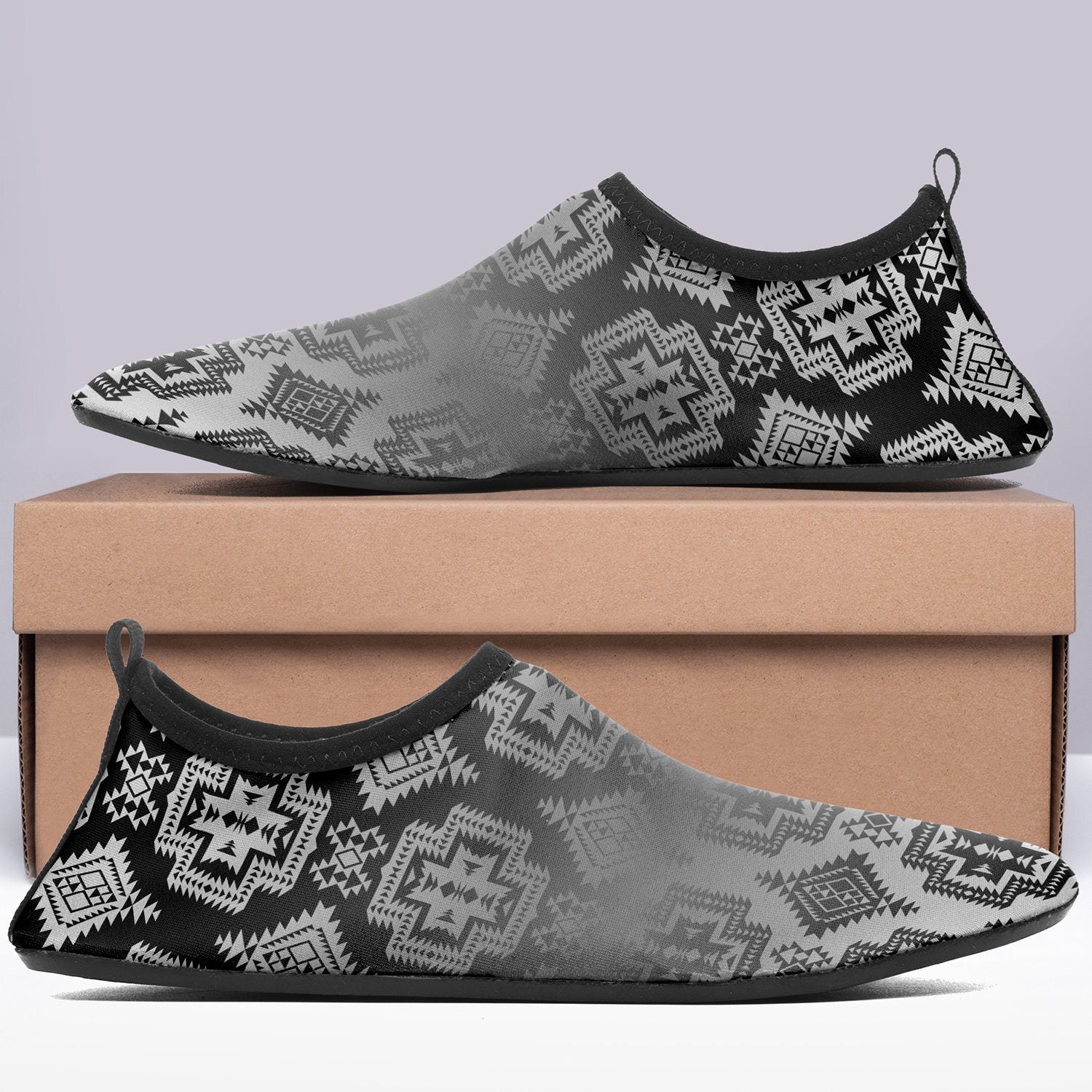 White and Black Trade Sockamoccs Kid's Slip On Shoes 49 Dzine