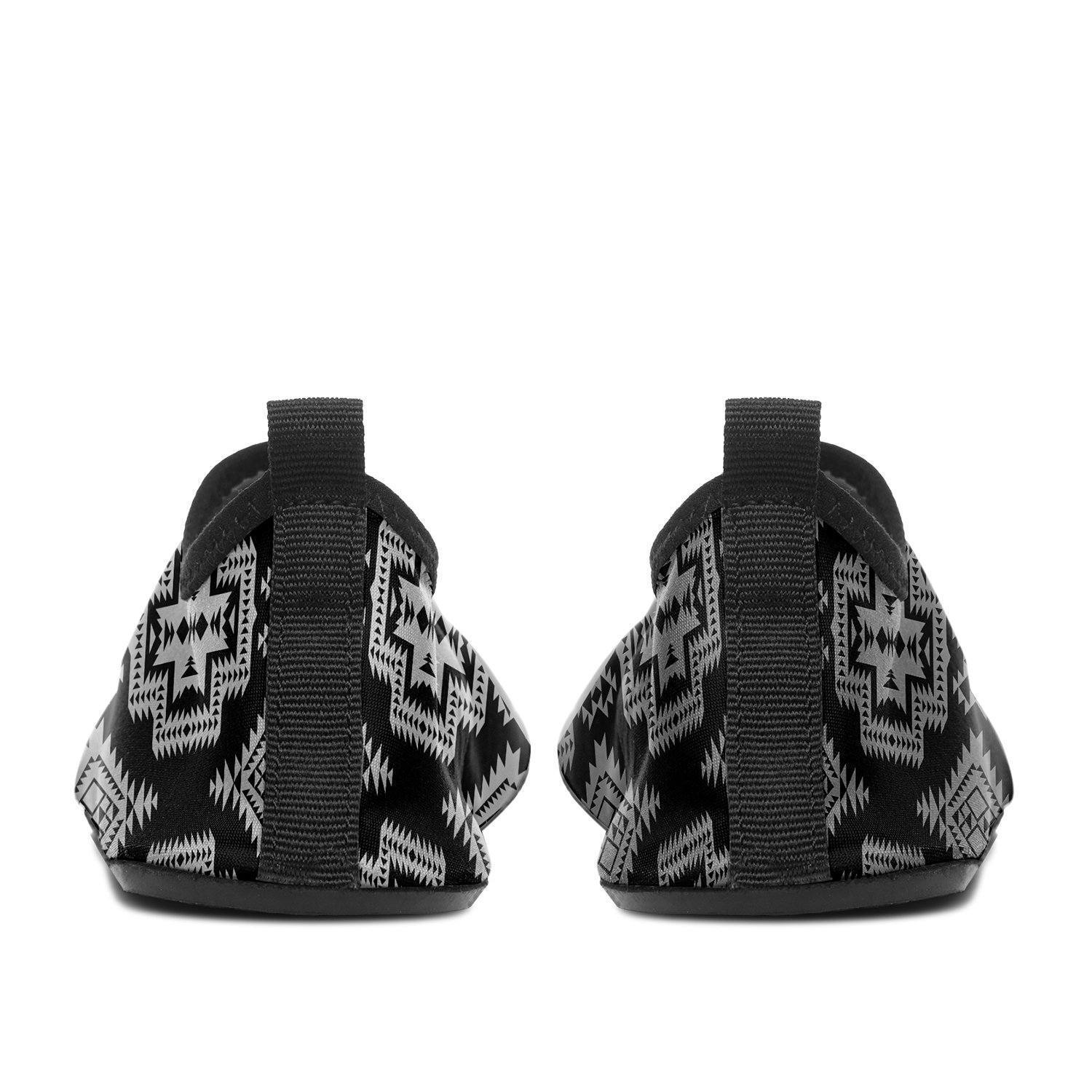 White and Black Trade Sockamoccs Kid's Slip On Shoes 49 Dzine