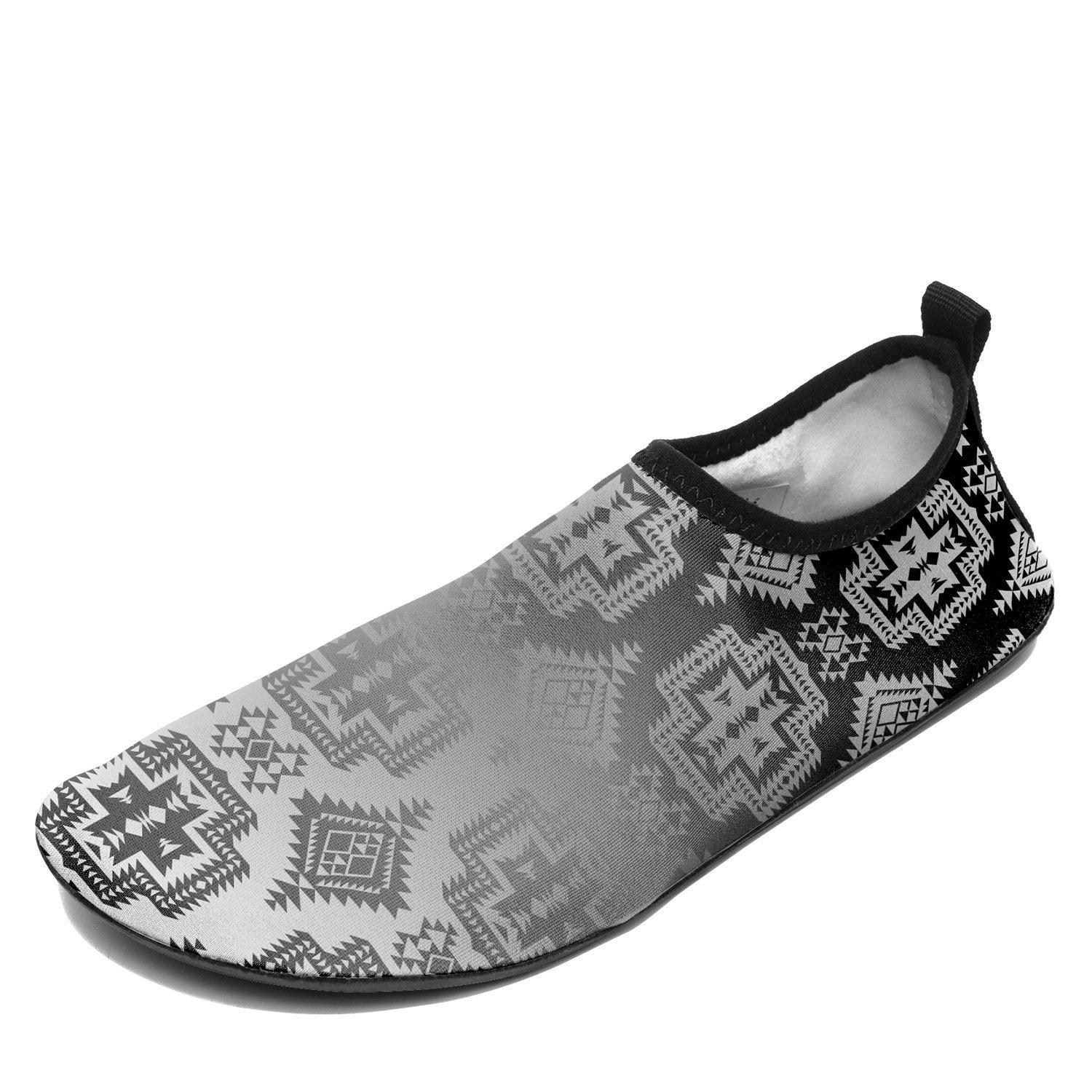 White and Black Trade Sockamoccs Kid's Slip On Shoes 49 Dzine