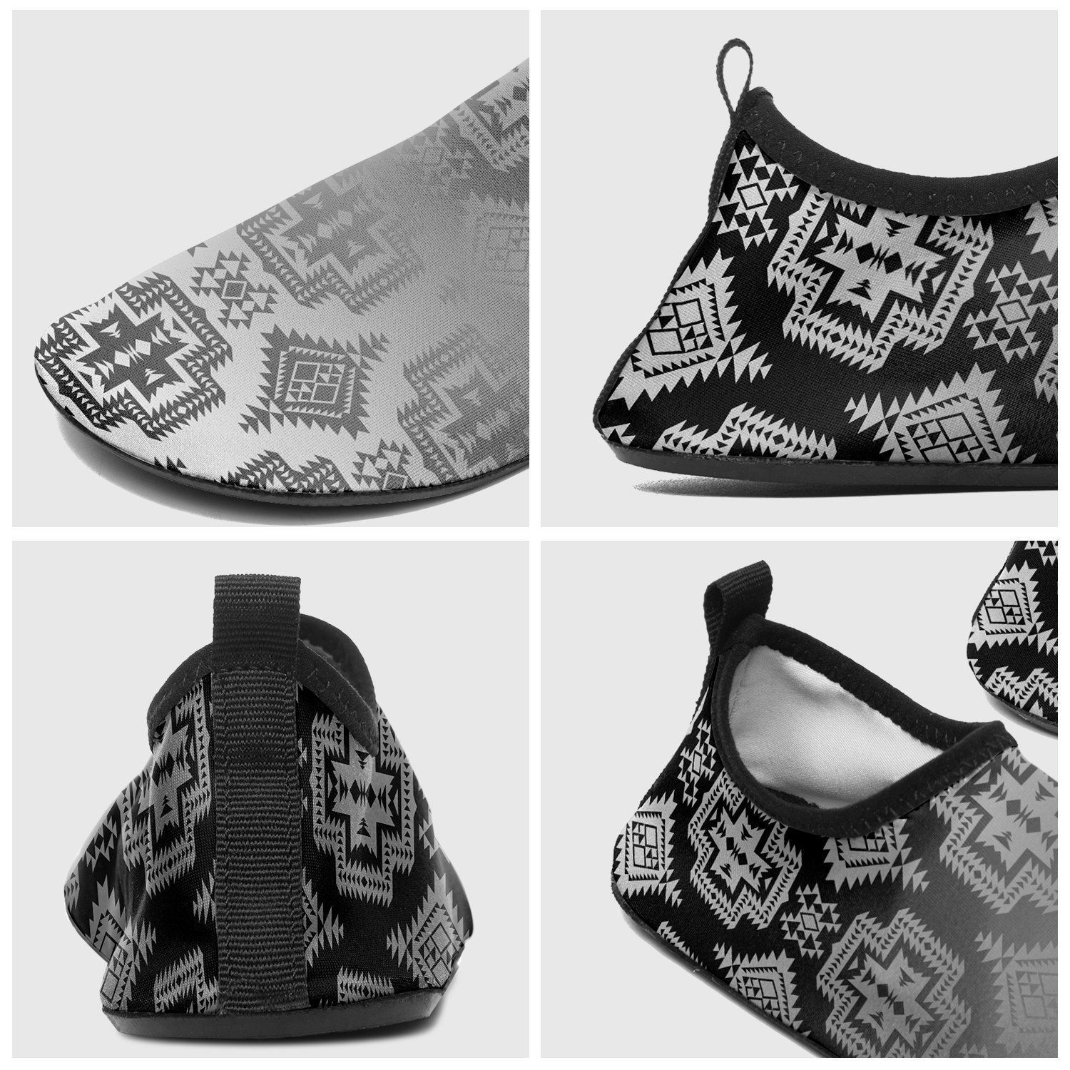 White and Black Trade Sockamoccs Kid's Slip On Shoes 49 Dzine