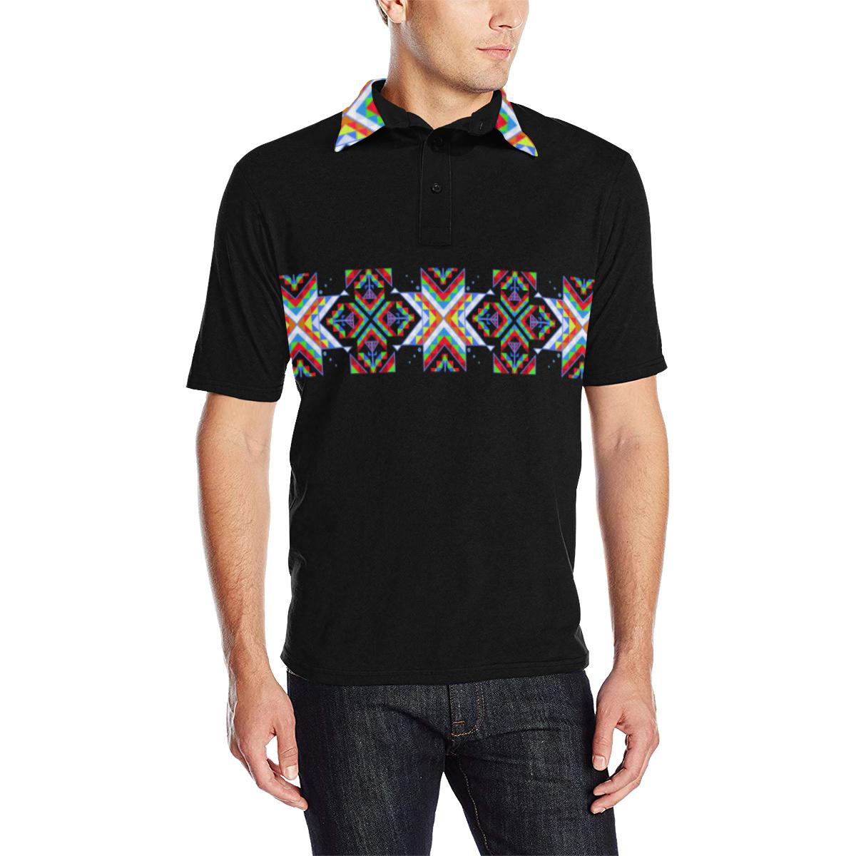 White Blanket Strip - I Men's All Over Print Polo Shirt (Model T55) Men's Polo Shirt (Model T55) e-joyer