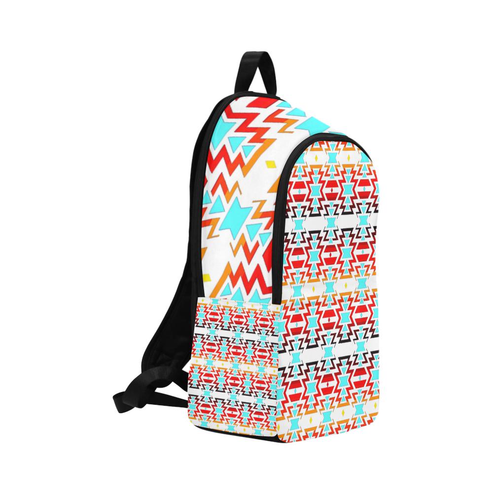 White Fire and Sky All Over Large Backpack (Model 1659) Casual Backpack for Adult (1659) e-joyer