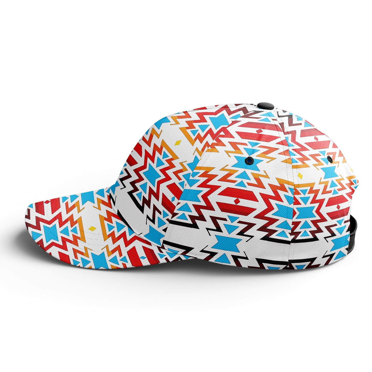 White Fire and Turquoise Snapback Hat Mens Accessories Herman