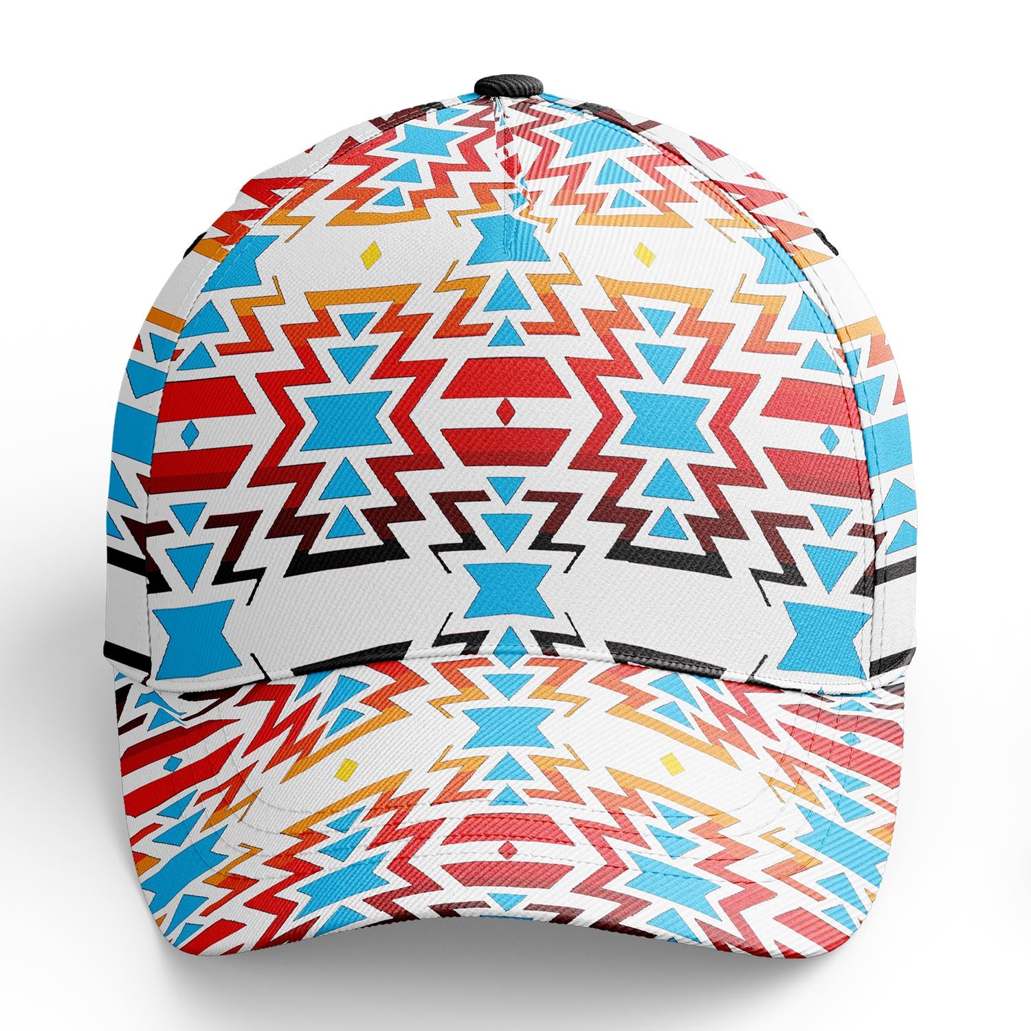 White Fire and Turquoise Snapback Hat Mens Accessories Herman