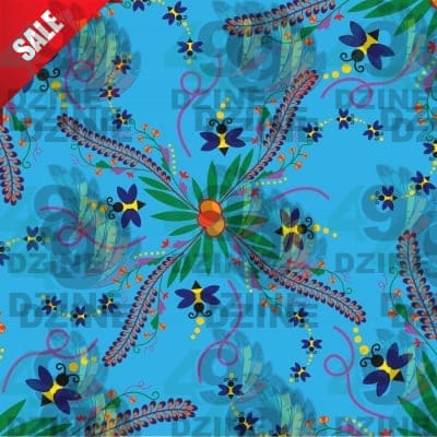 Willow Bee Sapphire Cotton Poplin Fabric By the Yard Fabric NBprintex