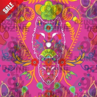 Wolf Kin Passion Fruit Cotton Poplin Fabric By the Yard Fabric NBprintex