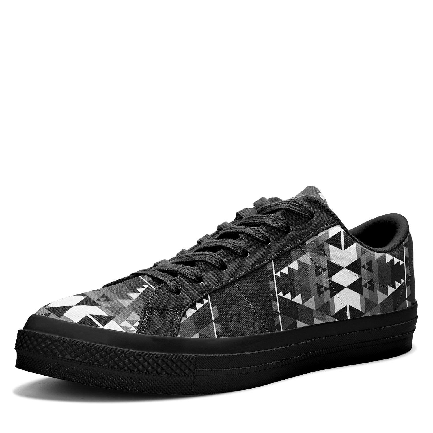 Writing on Stone Black and White Aapisi Low Top Canvas Shoes Black Sole 49 Dzine