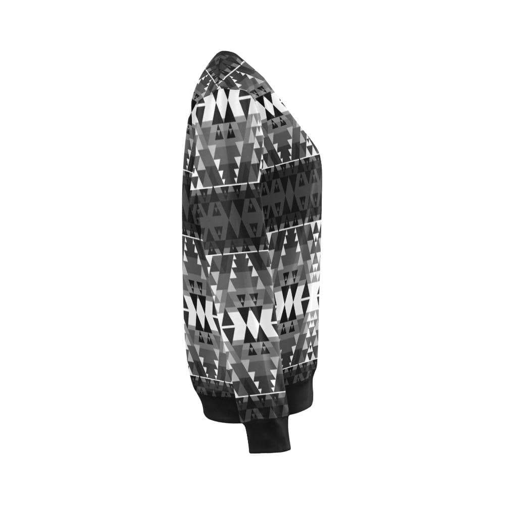 Writing on Stone Black and White All Over Print Crewneck Sweatshirt for Women (Model H18) Crewneck Sweatshirt for Women (H18) e-joyer