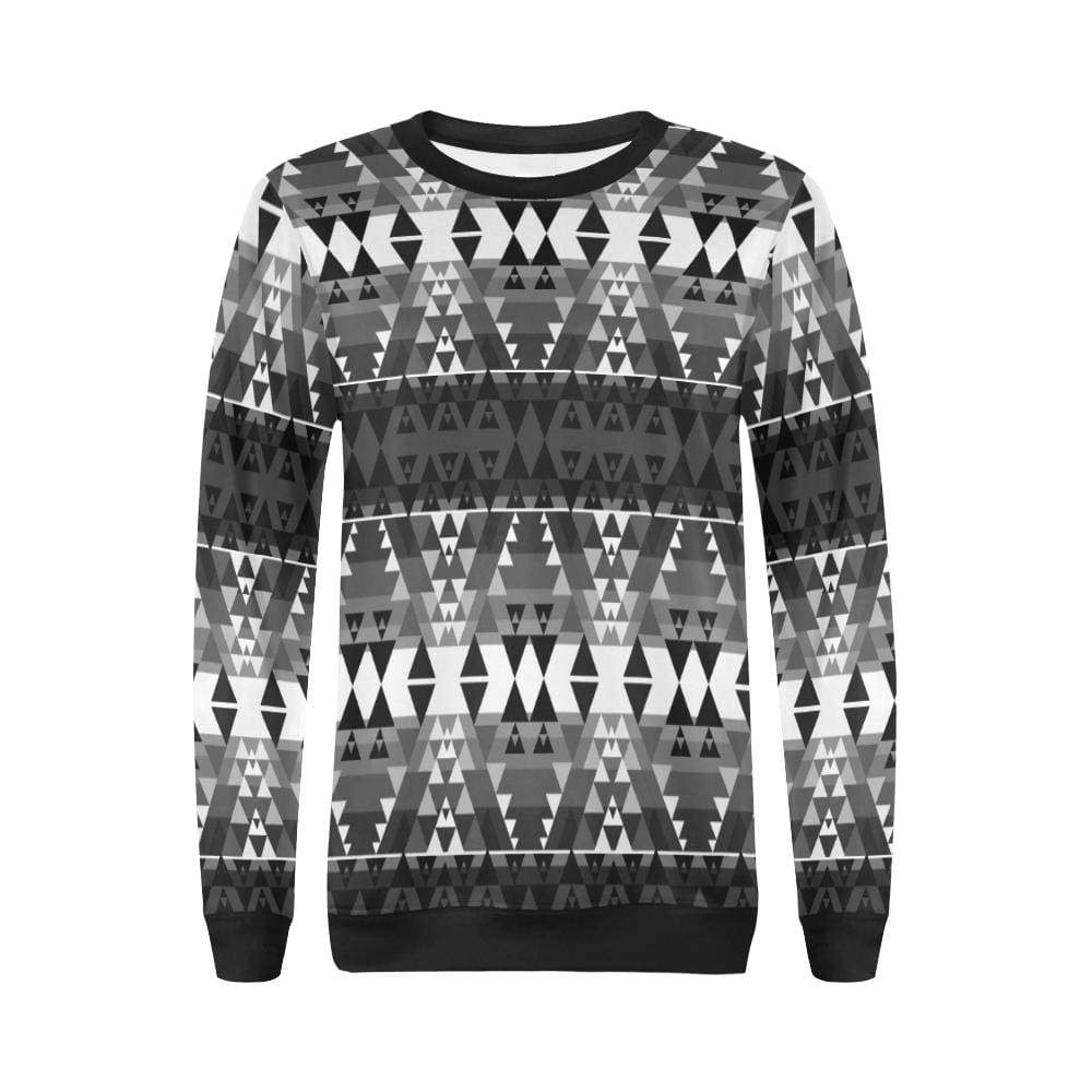 Writing on Stone Black and White All Over Print Crewneck Sweatshirt for Women (Model H18) Crewneck Sweatshirt for Women (H18) e-joyer