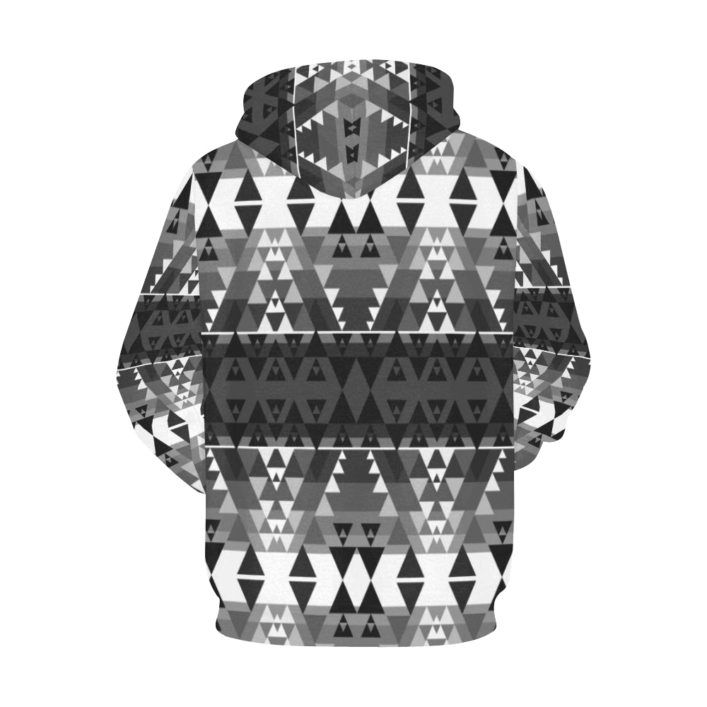 Writing on Stone Black and White All Over Print Hoodie for Women (USA Size) (Model H13) Hoodie e-joyer